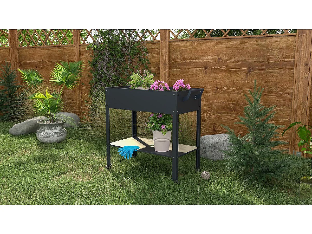 Mesa para macetas "Hibiscus" - 82 x 43 x 83 cm - Antracita