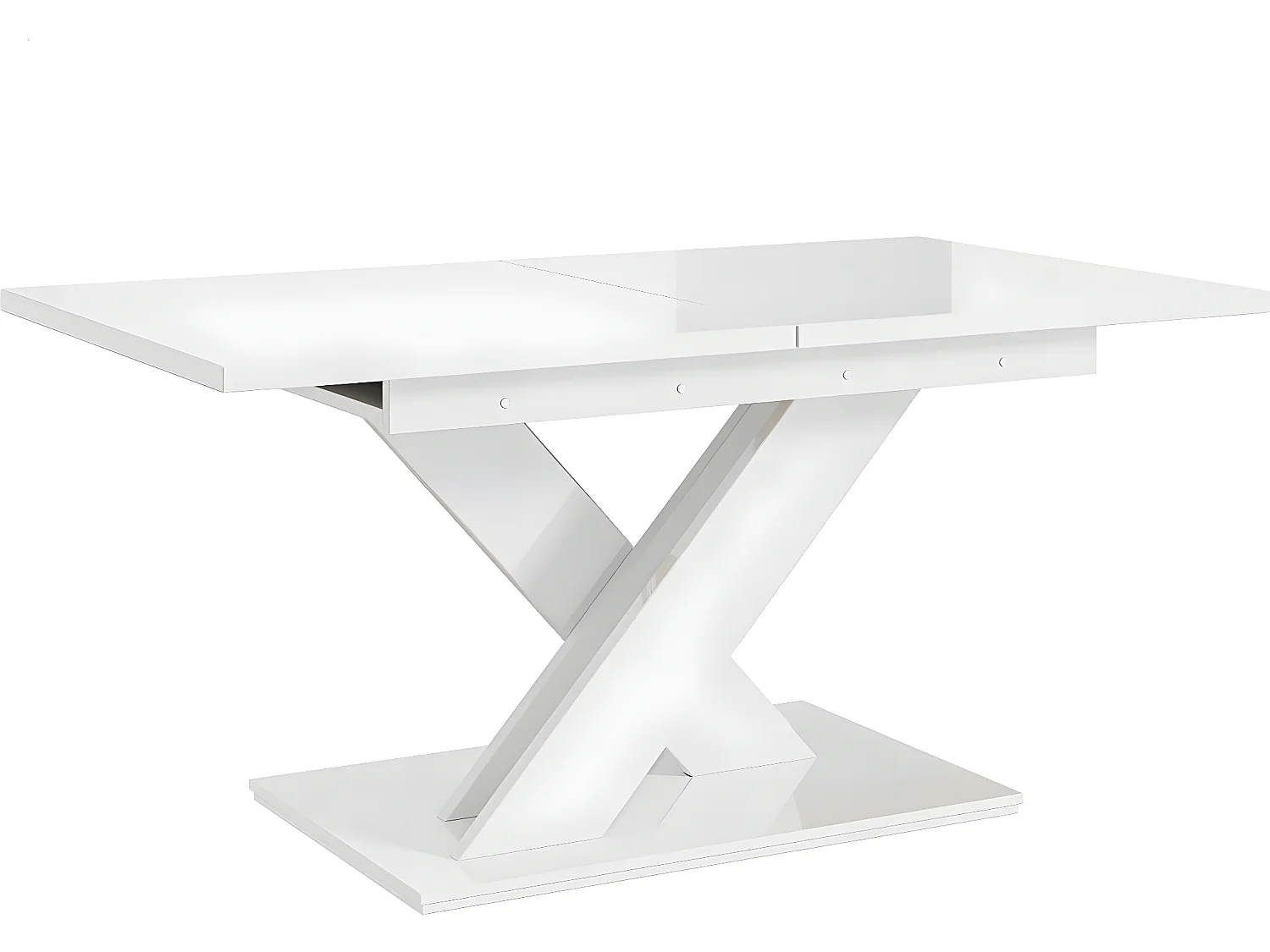 Table repas extensible "Bronx" - 140/180 x 80 x 75 cm - Blanc brillant