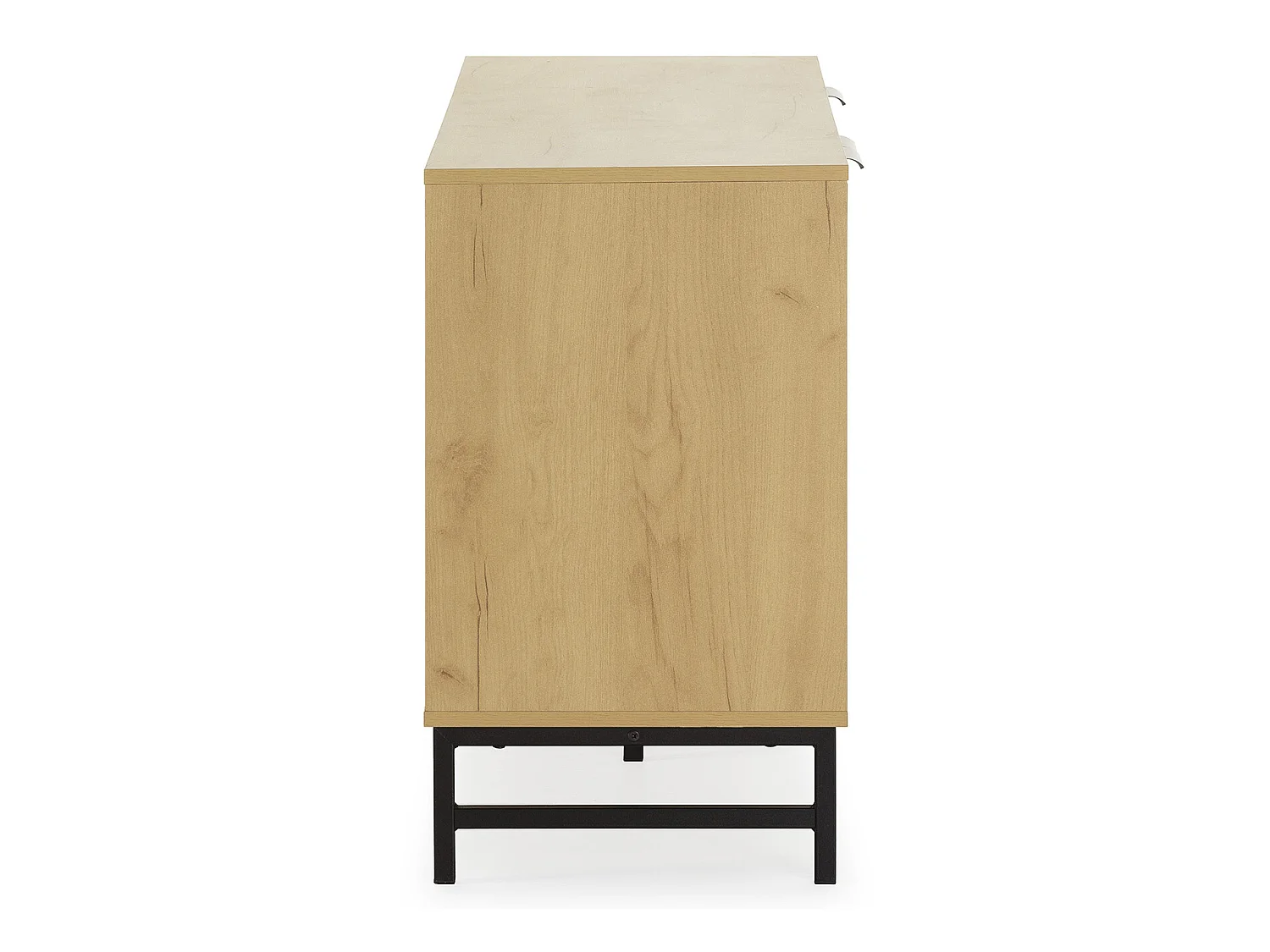 Buffet Isis 2 portes en métal noir et 3 tiroirs, 130 cm