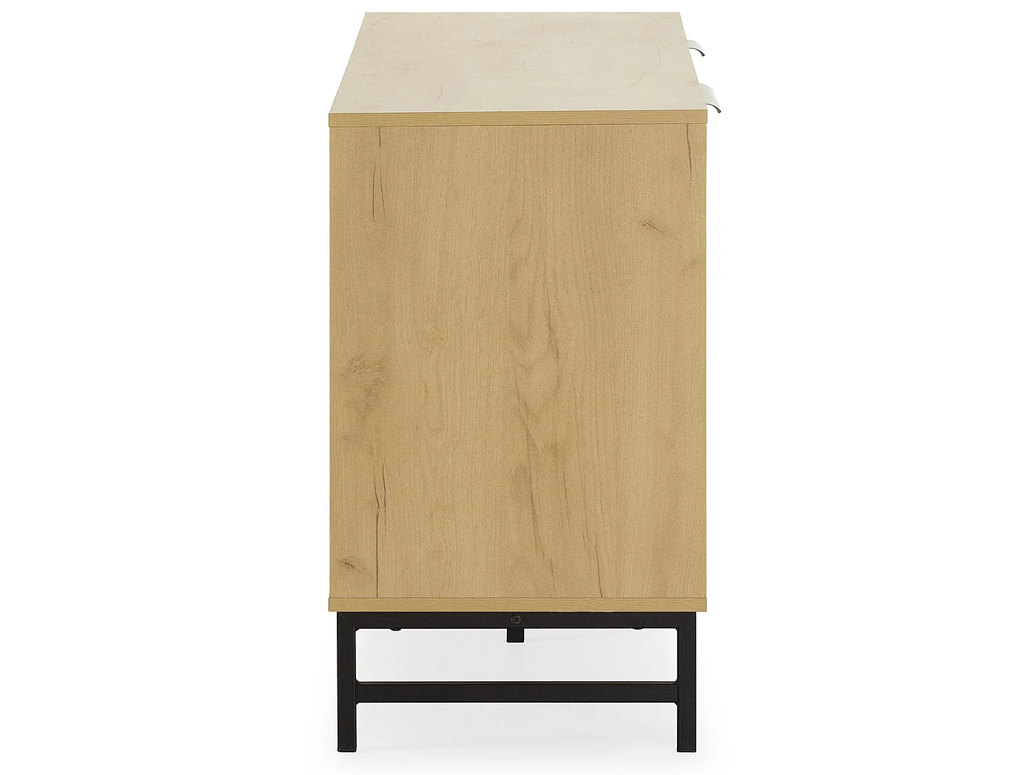 Dressoir Isis 2 Deuren Zwart Metaal en 3 Laden, 130 cm