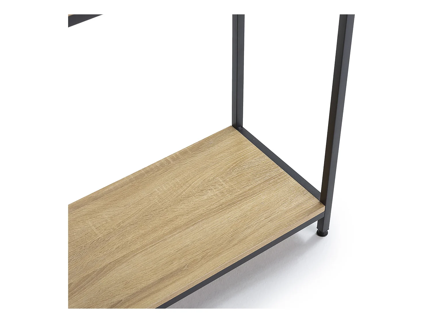 Hal Chloe met 1 Onderste Plank, Kleur Eiken/Zwart