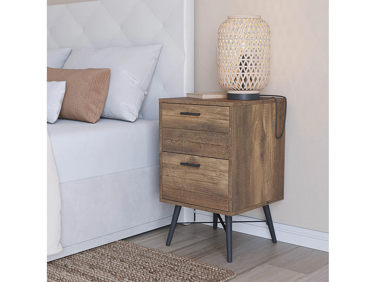 Nachttisch Clavel 2 Schubladen Rustic