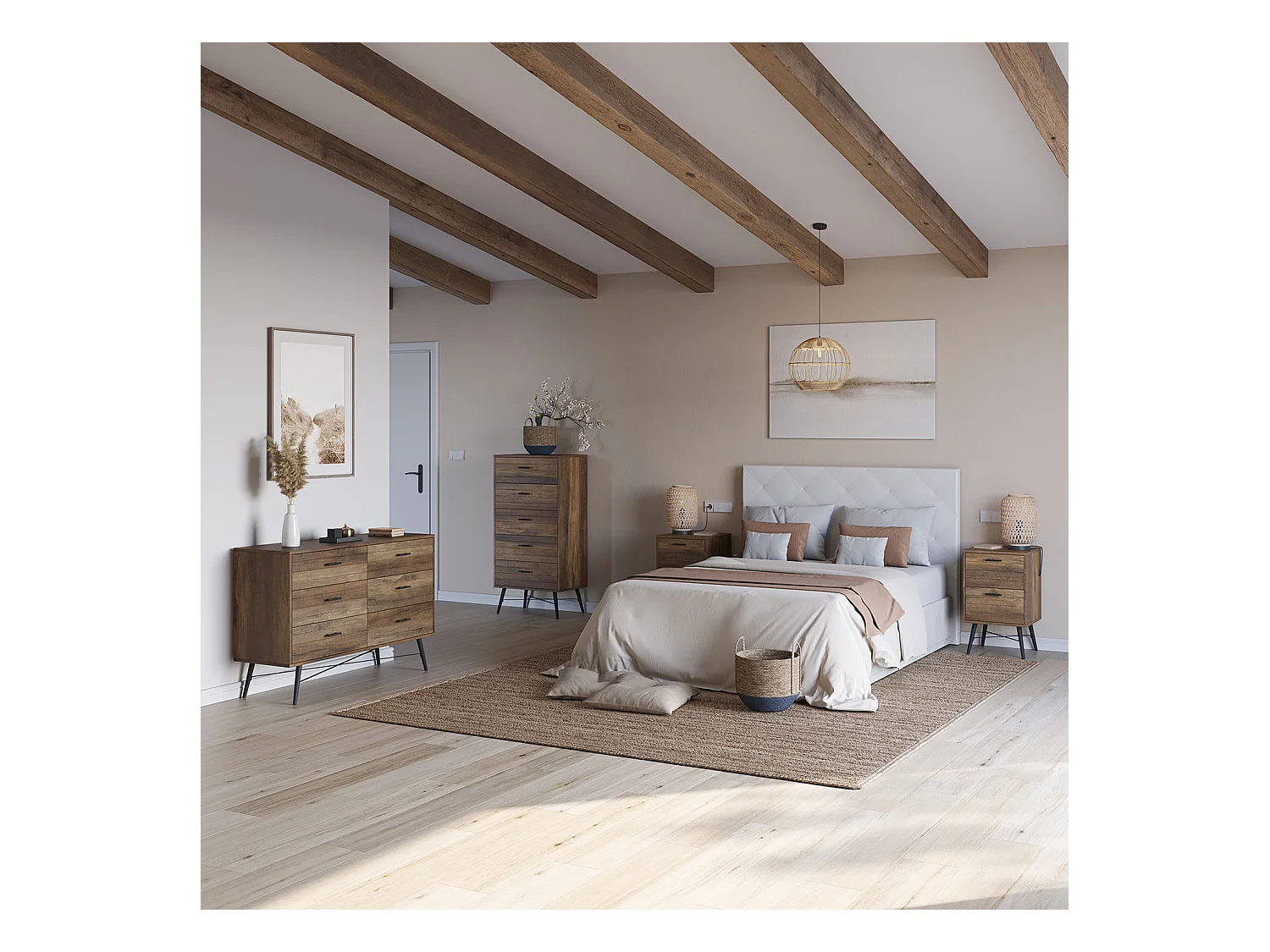 Nachttisch Clavel 2 Schubladen Rustic