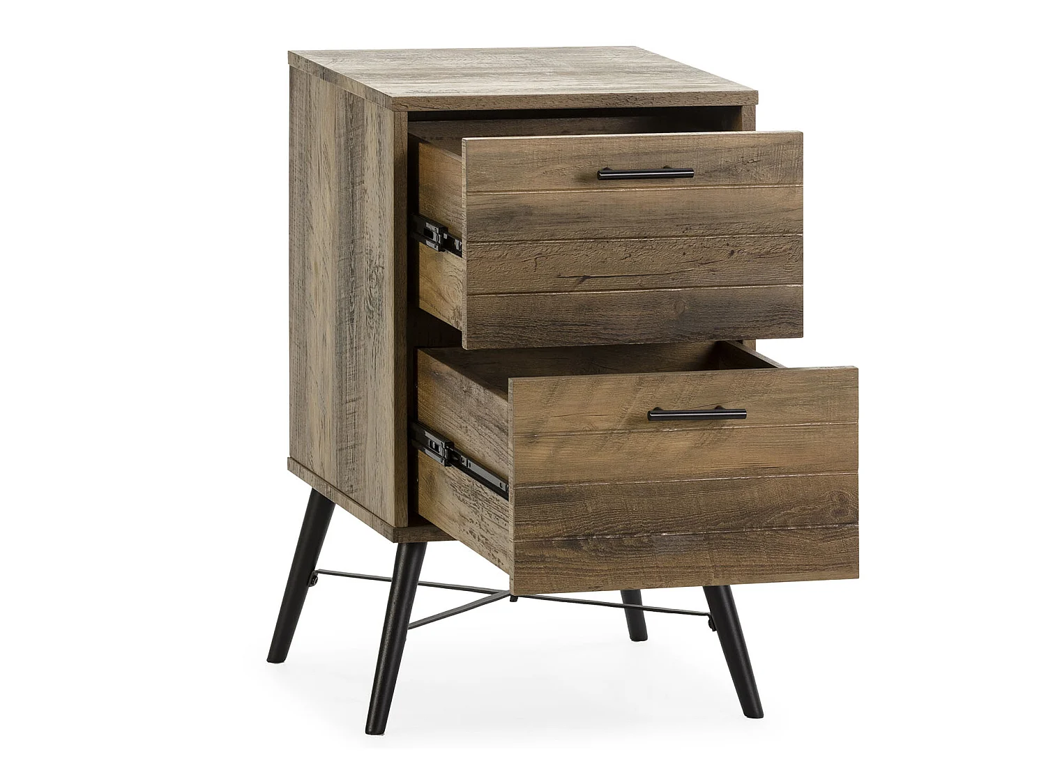 Mesa de cabeceira Cravo 2 gavetas Cor Rústica