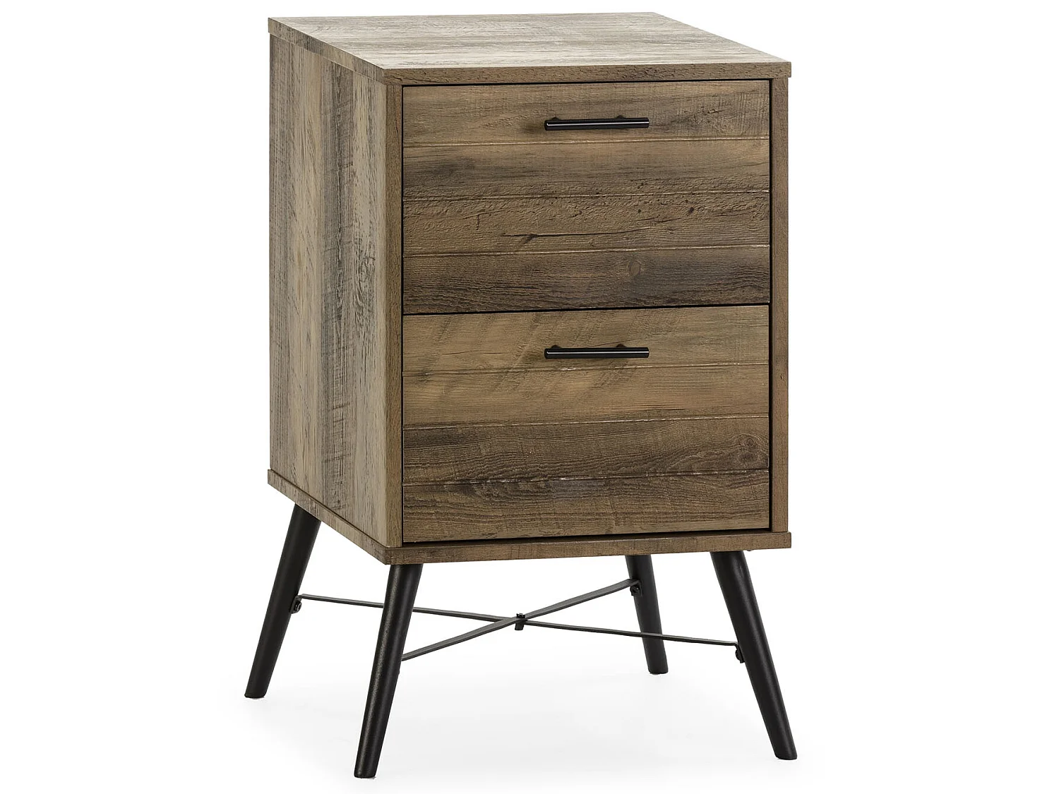 Table de Chevet Clavel 2 Tiroirs Couleur Rustique