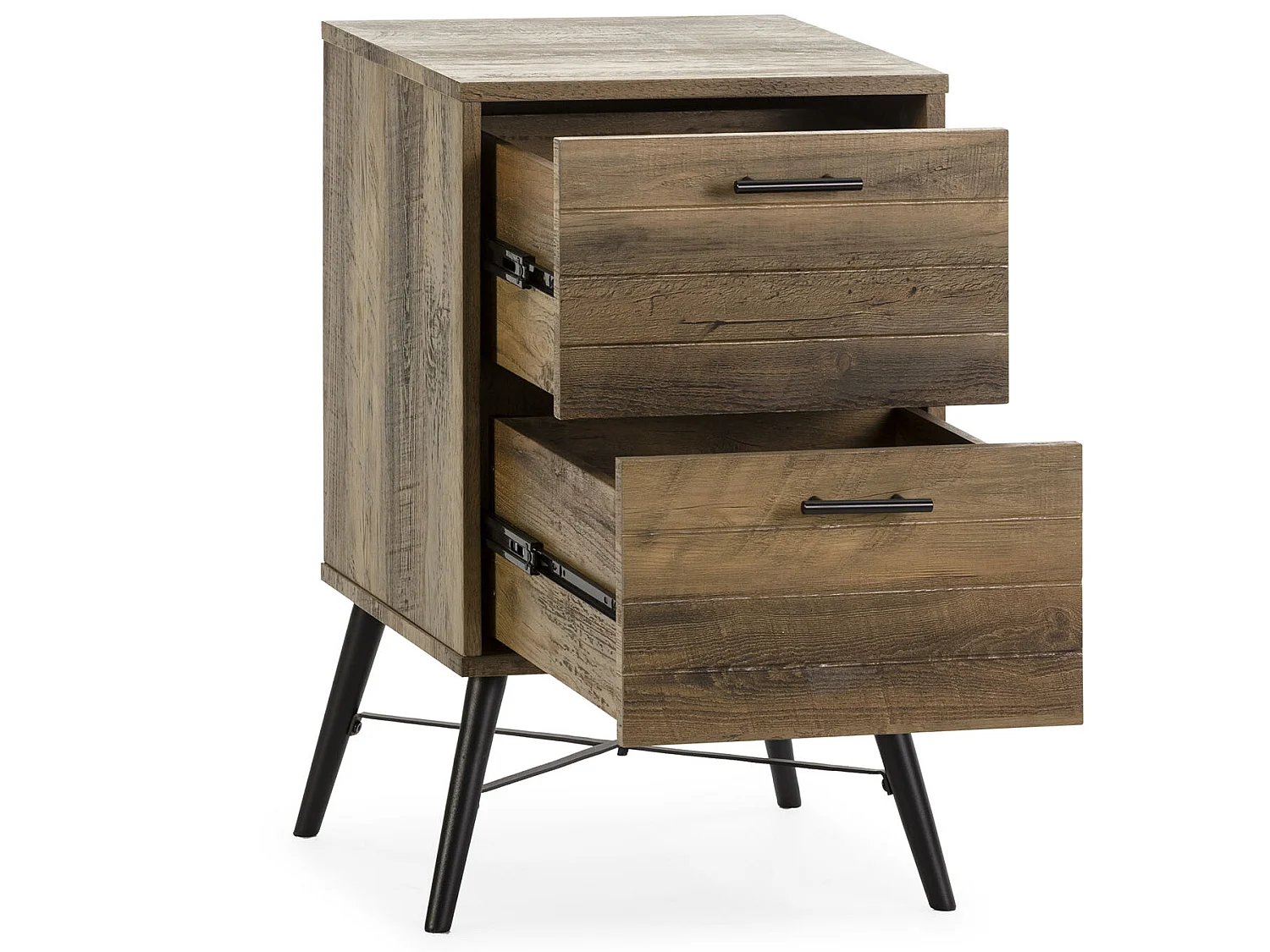 Table de Chevet Clavel 2 Tiroirs Couleur Rustique