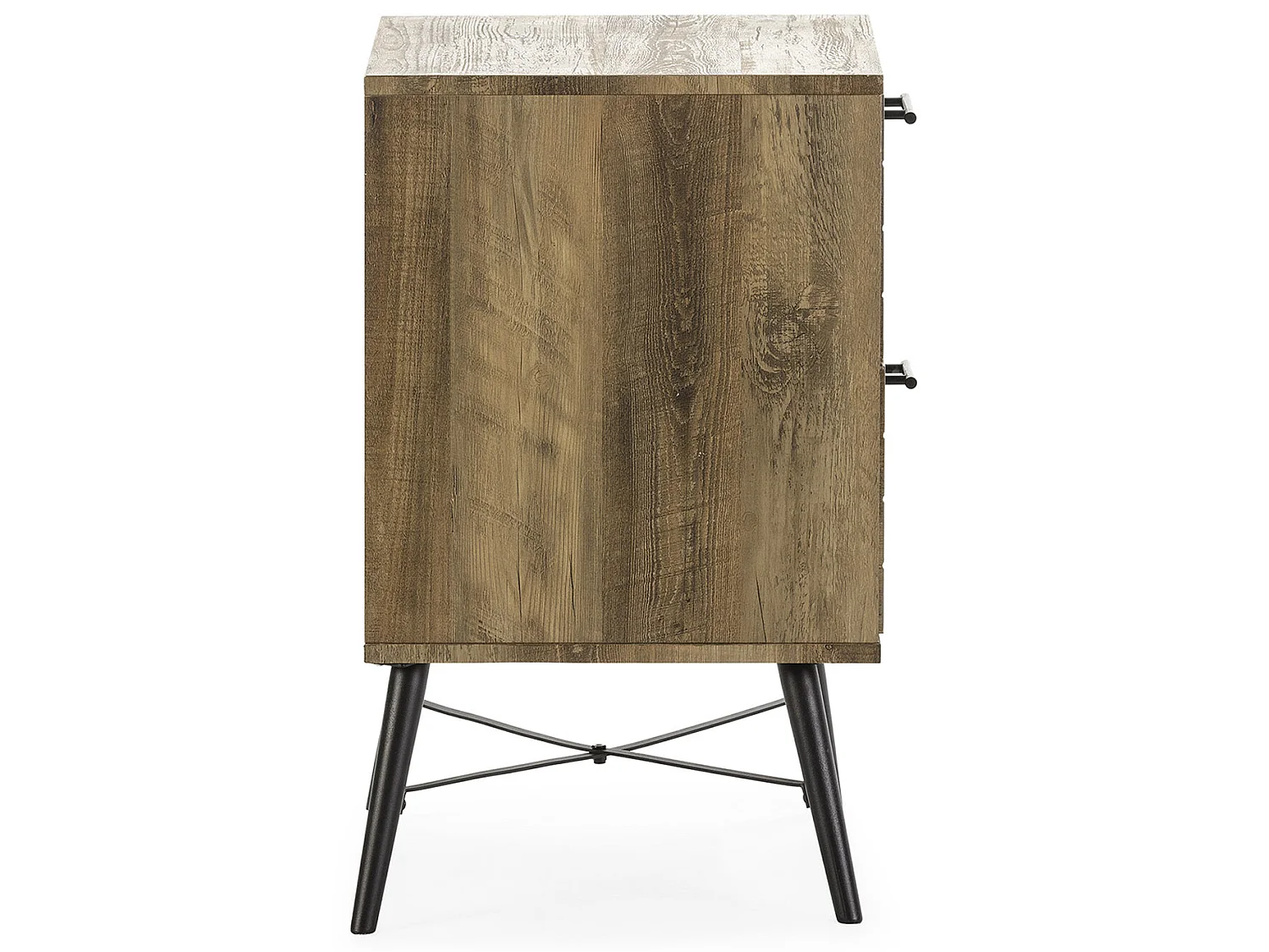 Table de Chevet Clavel 2 Tiroirs Couleur Rustique