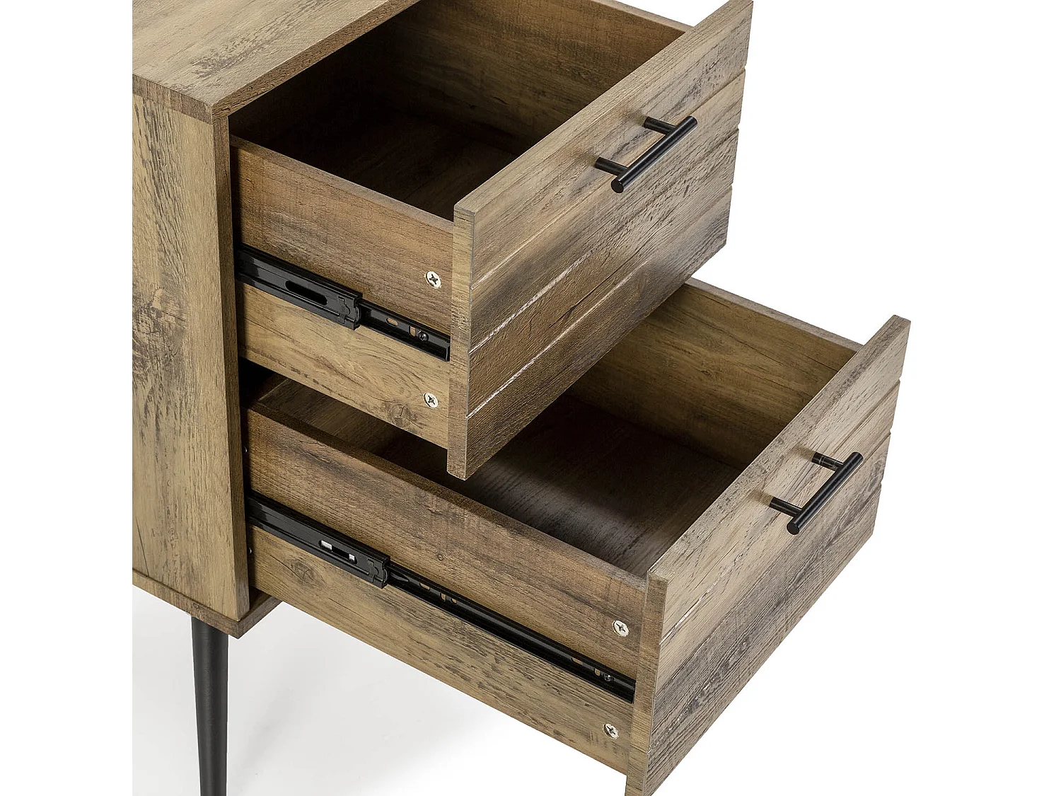 Table de Chevet Clavel 2 Tiroirs Couleur Rustique