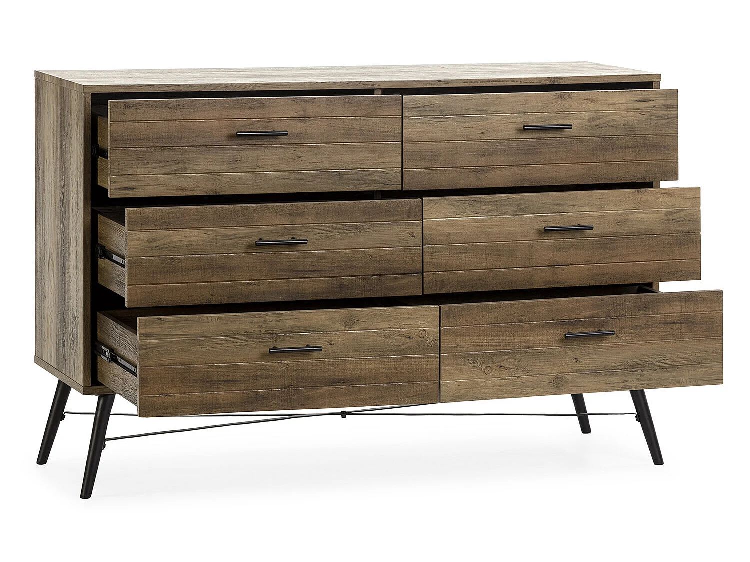 Cômoda de Noite Cravo 6 gavetas Cor Rústica