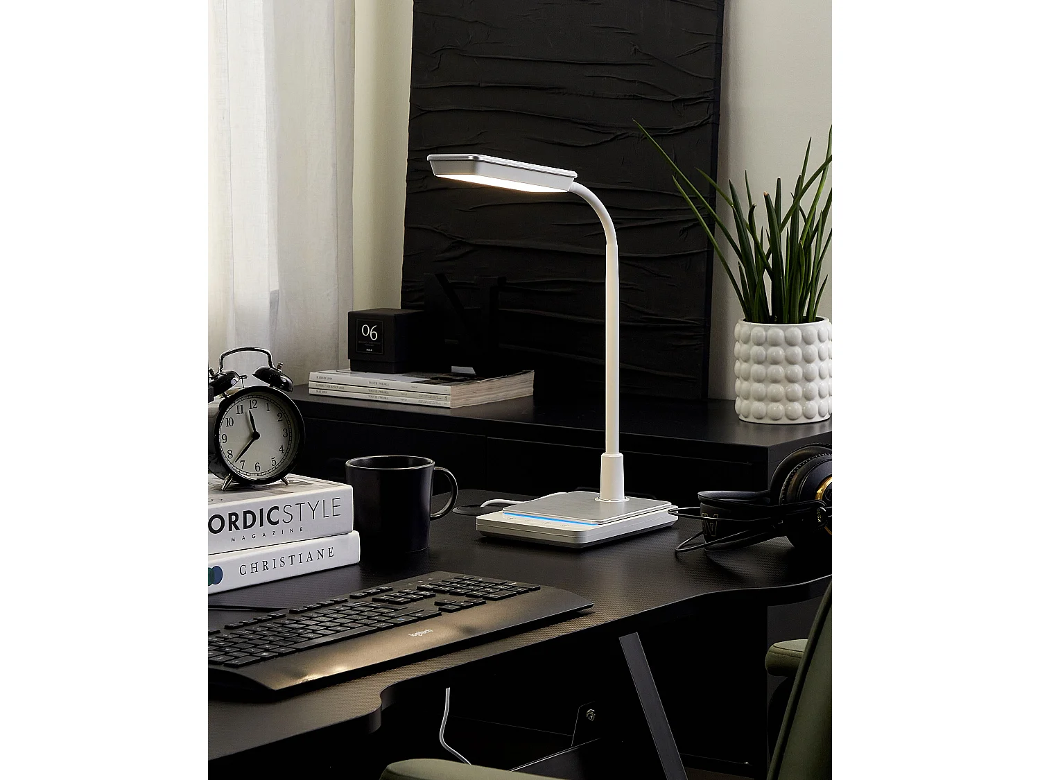 Lámpara LED de escritorio CENTAURUS con regulador de intensidad Metal Blanco