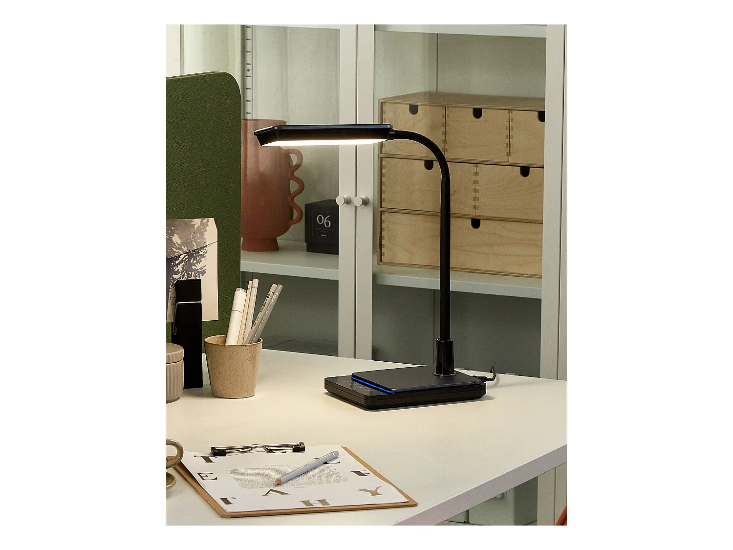 Schreibitschlampe LED schwarz 38 cm verstellbar dimmbar Modern Centaurus