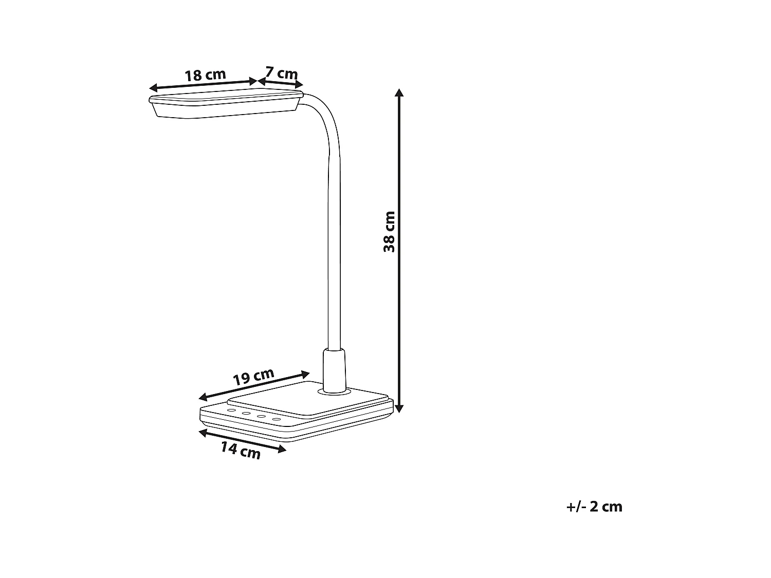 Schreibitschlampe LED schwarz 38 cm verstellbar dimmbar Modern Centaurus