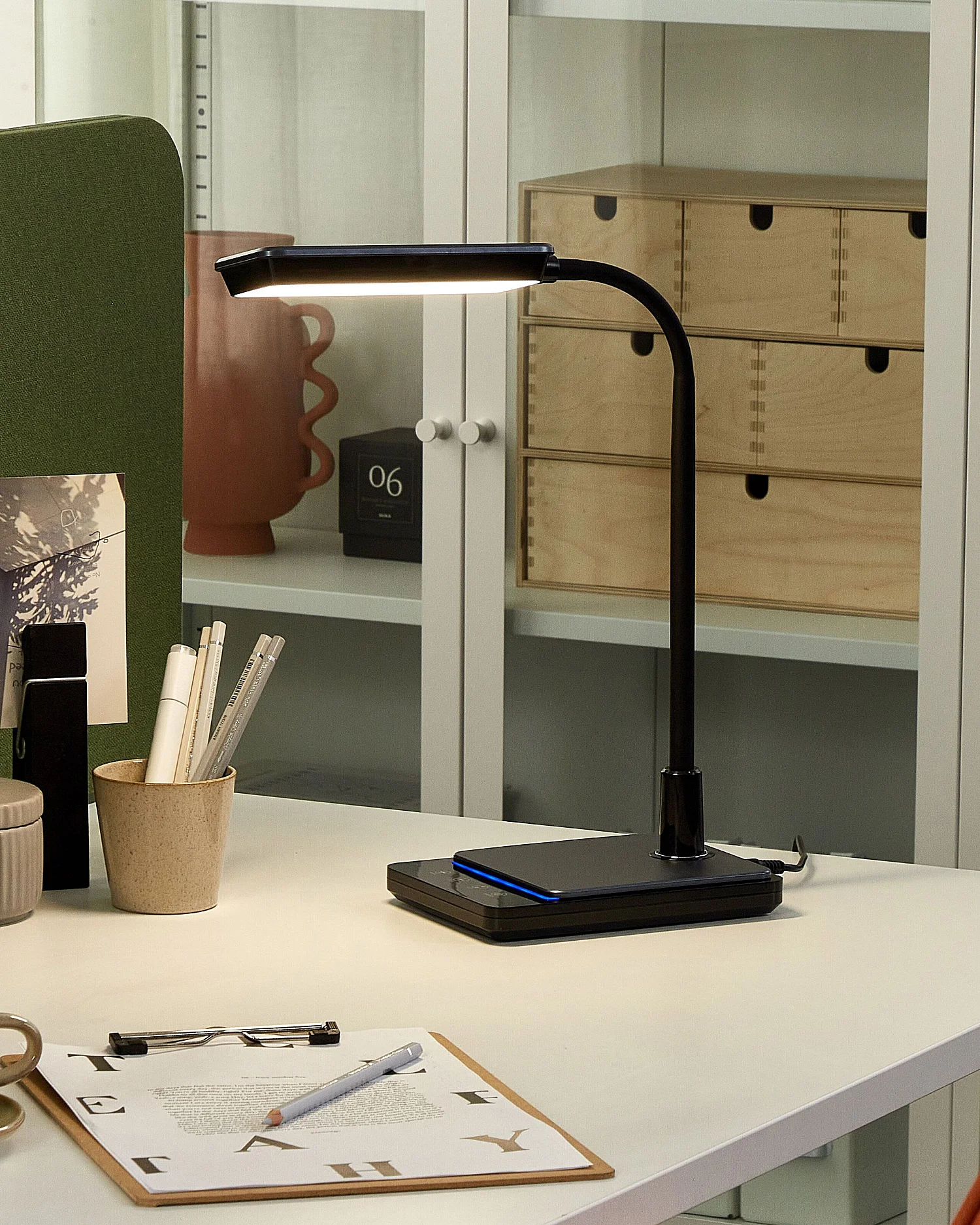 Lampada da scrivania a LED CENTAURUS con dimmer Metallo Nero