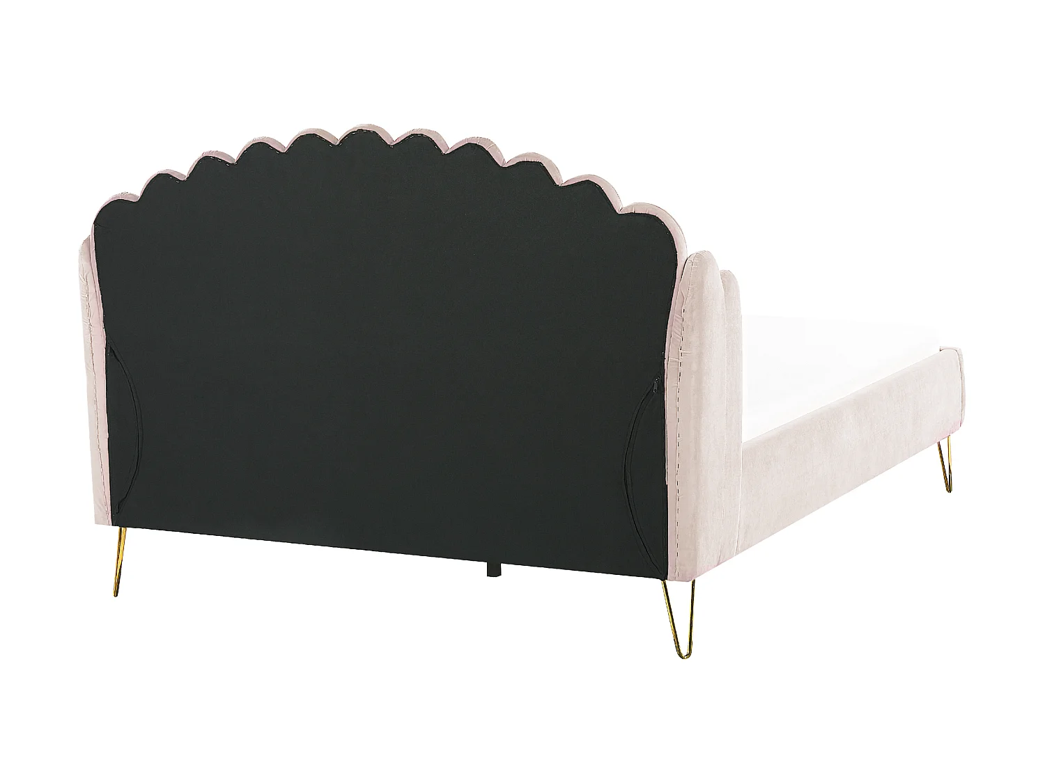 Letto Velluto AMBILLOU 160 x 200 cm Beige chiaro