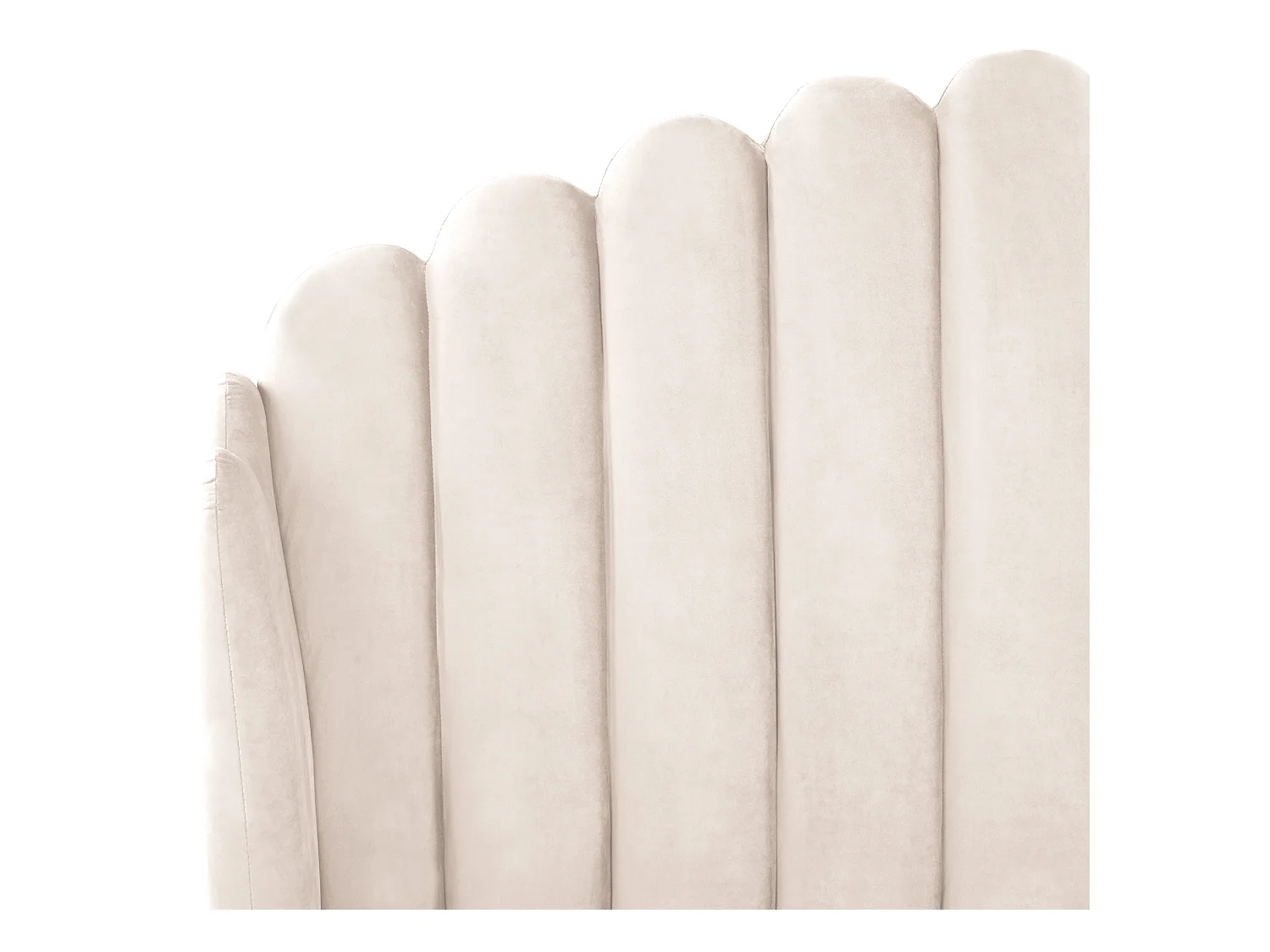 Letto Velluto AMBILLOU 160 x 200 cm Beige chiaro