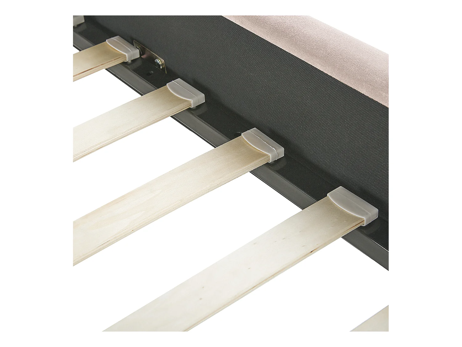 Letto Velluto AMBILLOU 160 x 200 cm Beige chiaro