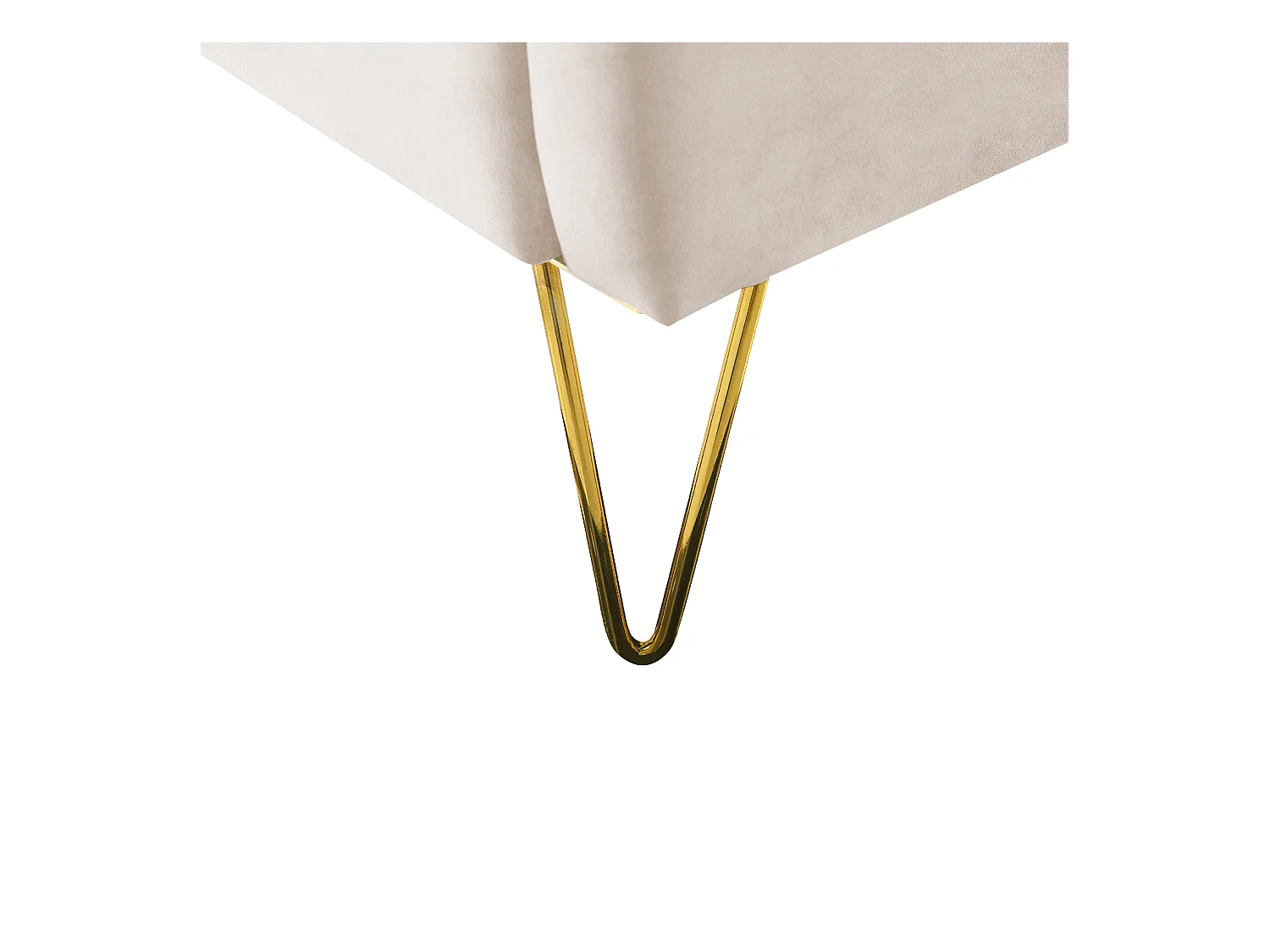 Letto Velluto AMBILLOU 160 x 200 cm Beige chiaro