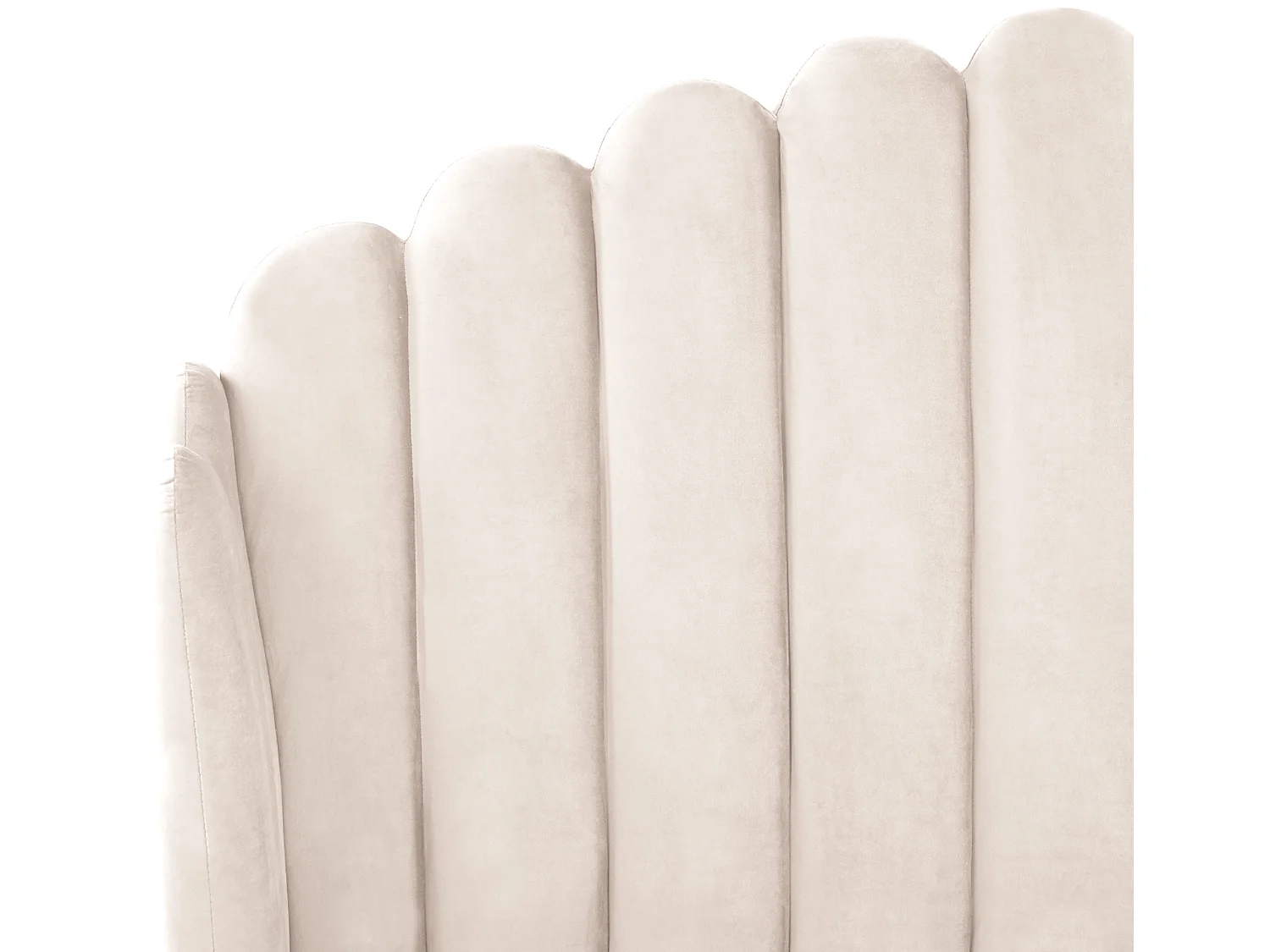 Lit avec sommier Velours AMBILLOU 160 x 200 cm Beige clair