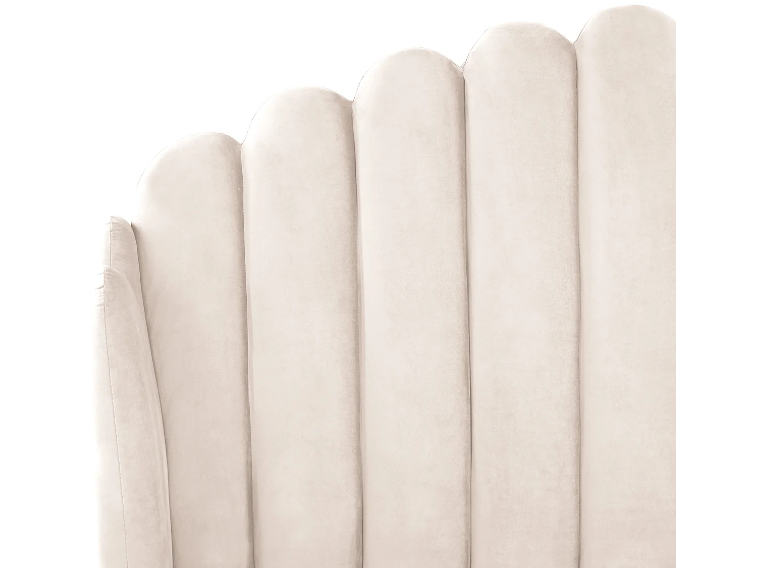 Lit avec sommier Velours AMBILLOU 160 x 200 cm Beige clair