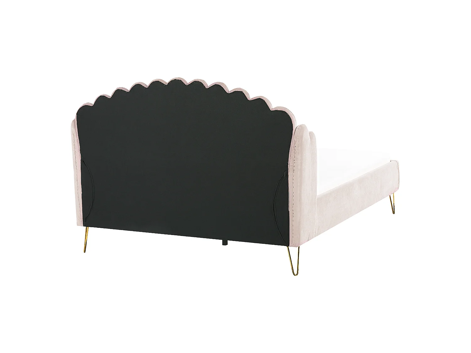 Bed Velvet AMBILLOU 160 x 200 cm (EU King Size) Light Beige