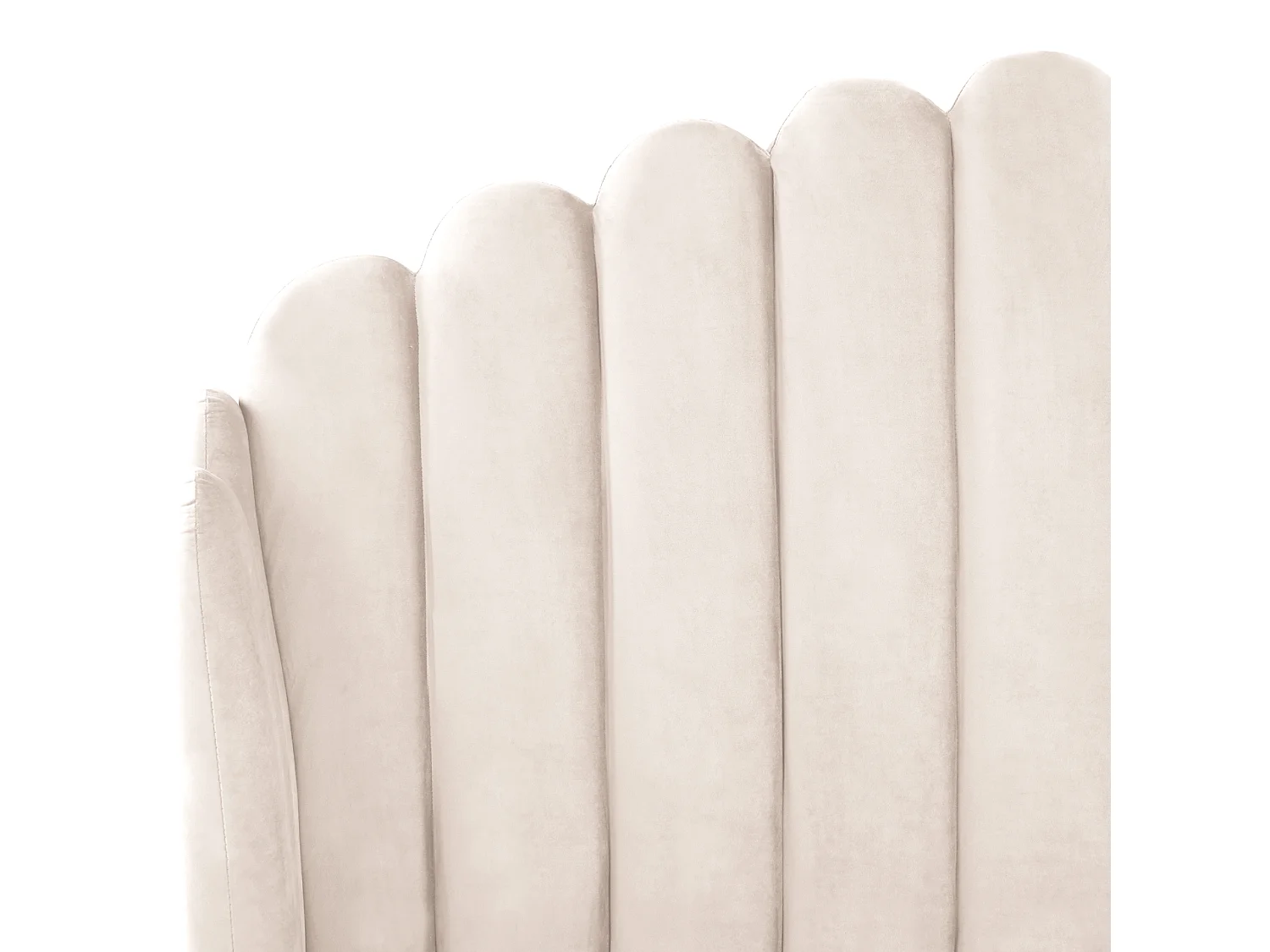 Bed Velvet AMBILLOU 160 x 200 cm (EU King Size) Light Beige