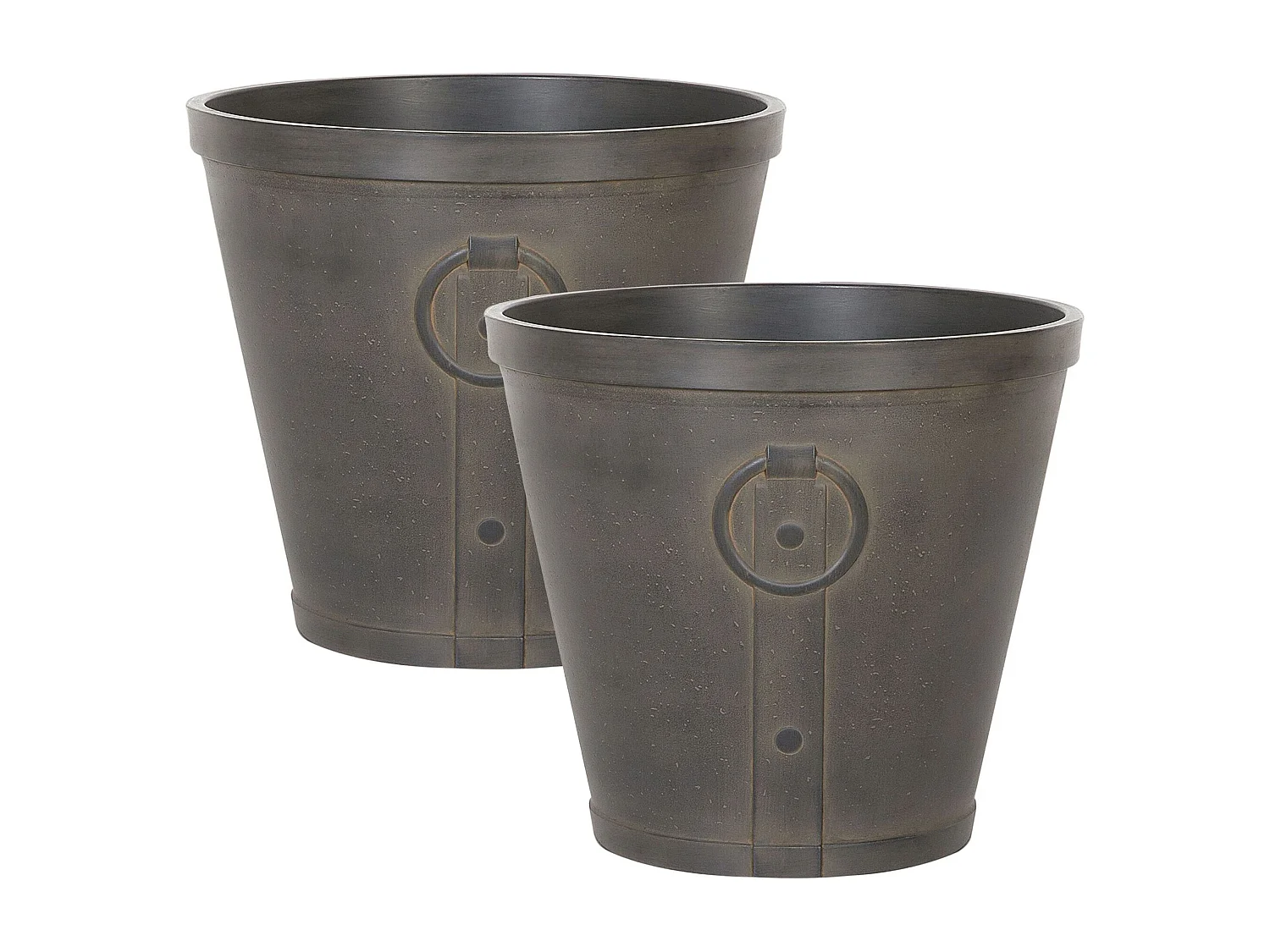 Zestaw 2 doniczek VARI Kamień 45 cm Brązowy