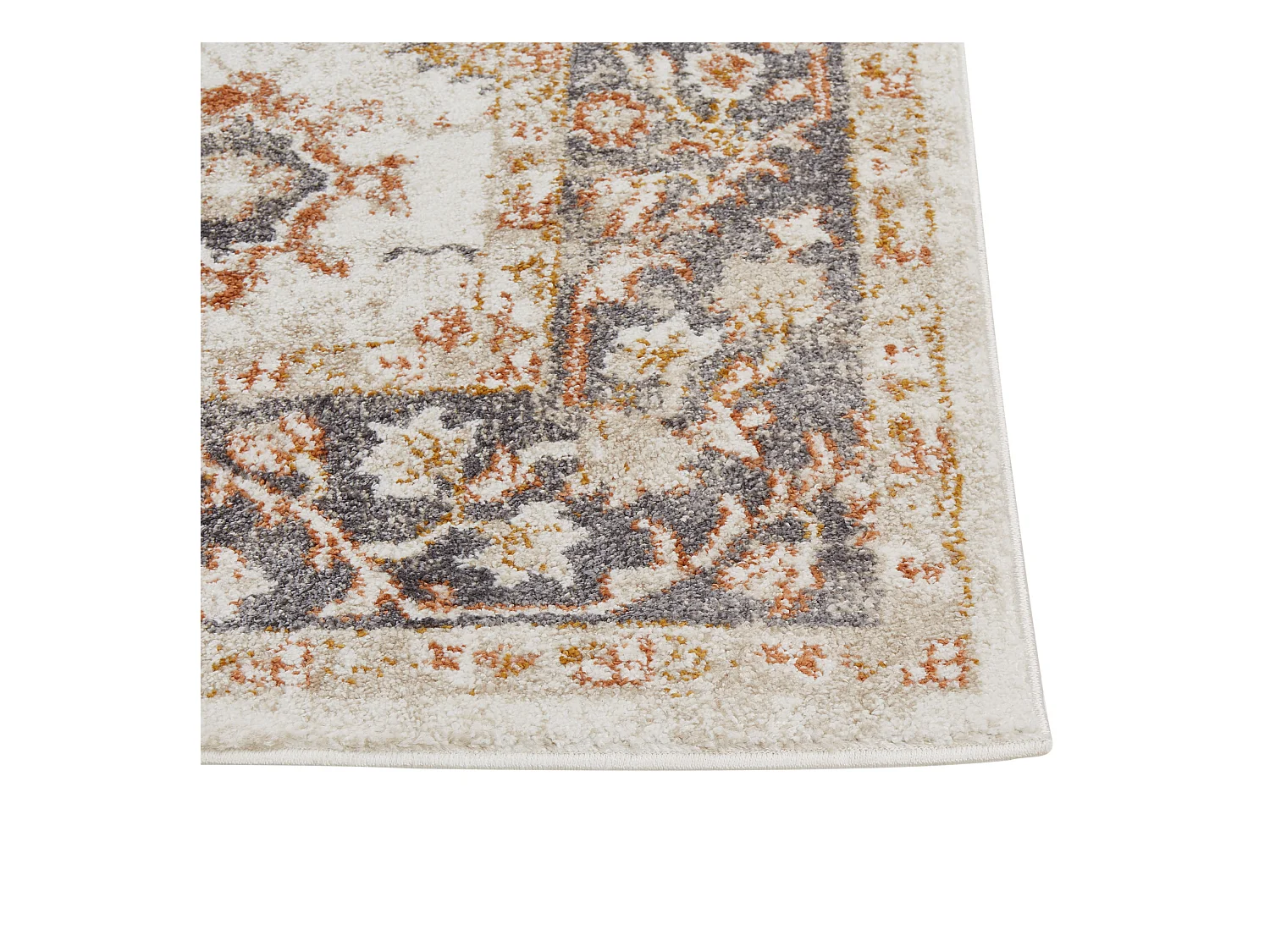 Teppich beige 80 x 150 cm Kurzflor orientalisches Muster Vintage Stil Nurnus