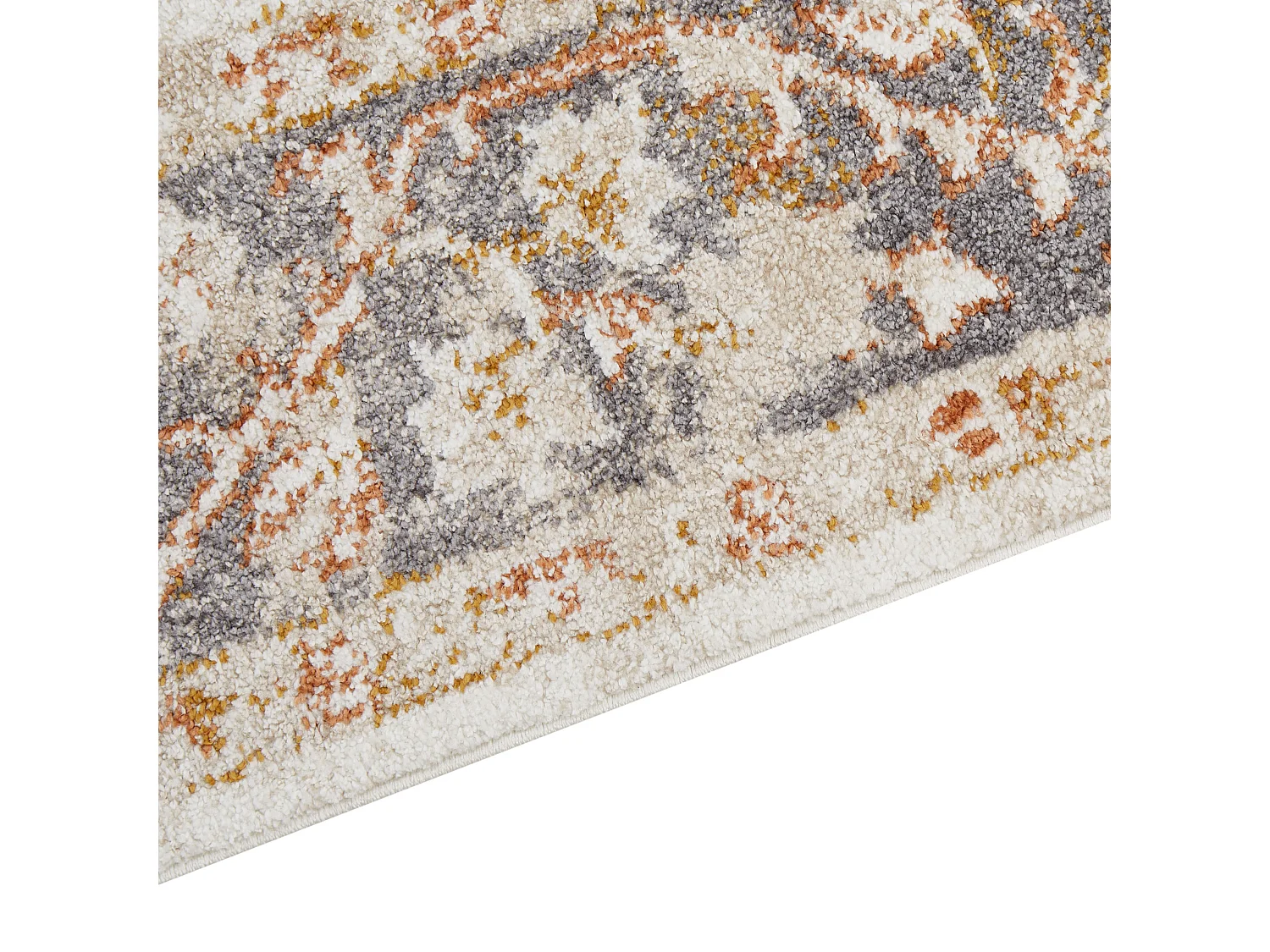 Teppich beige 80 x 150 cm Kurzflor orientalisches Muster Vintage Stil Nurnus