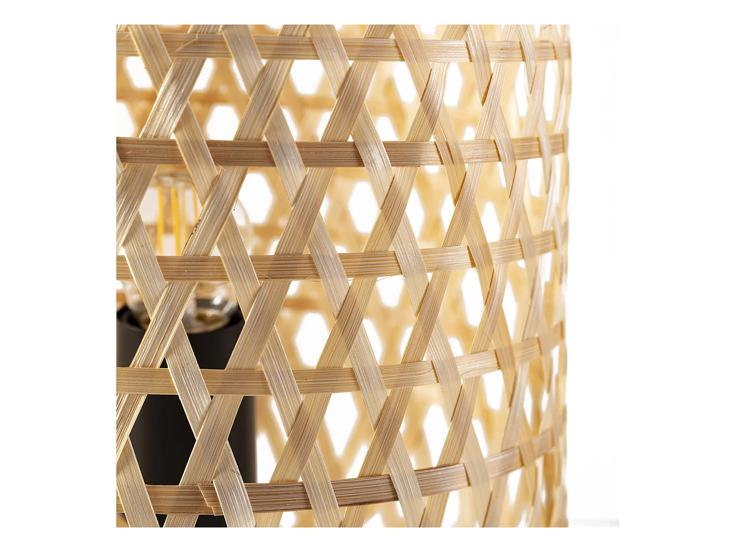 Lampe à poser Yuna en bambou, diamètre 22,5 cm