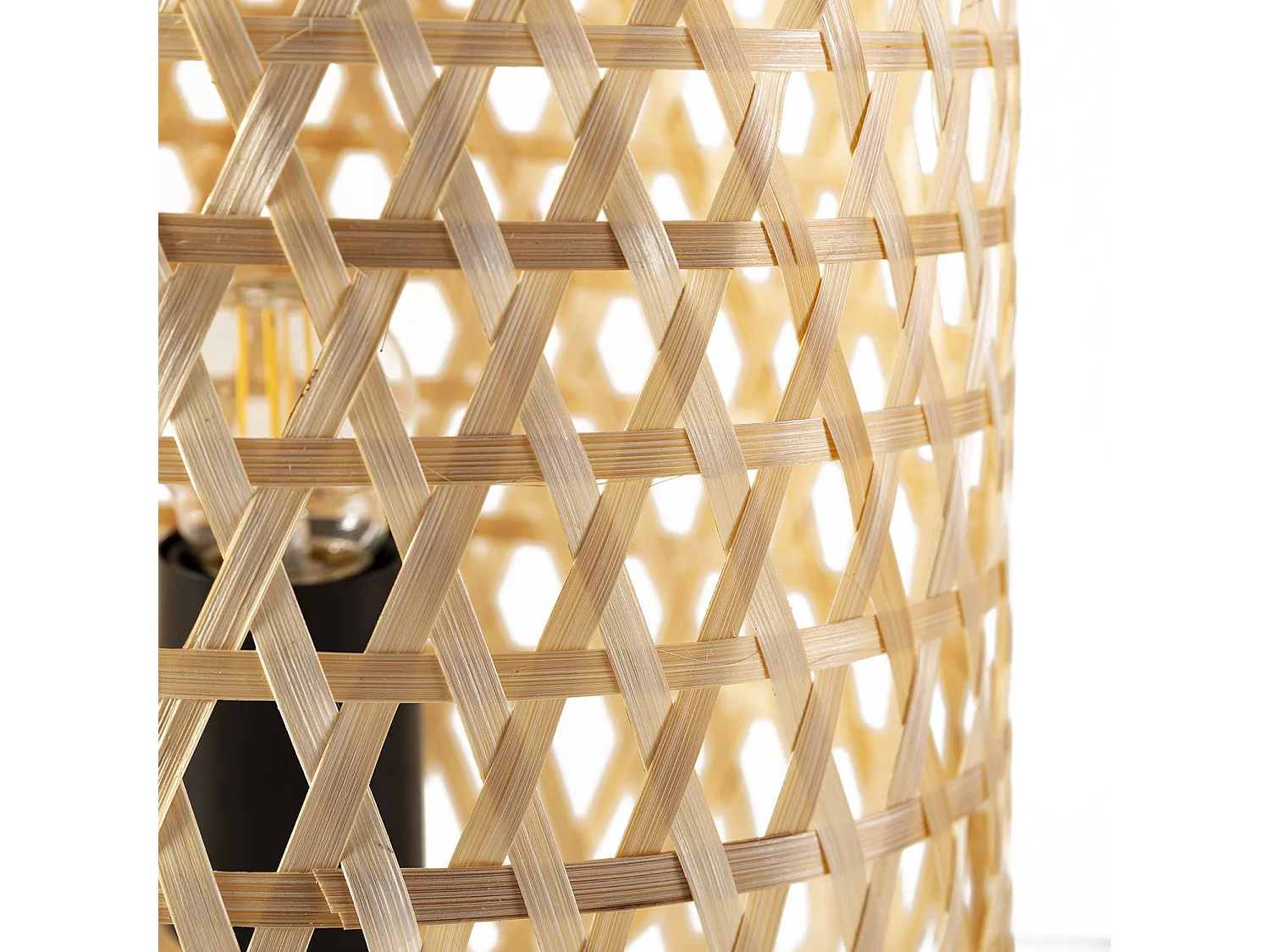 Lampe à poser Yuna en bambou, diamètre 22,5 cm