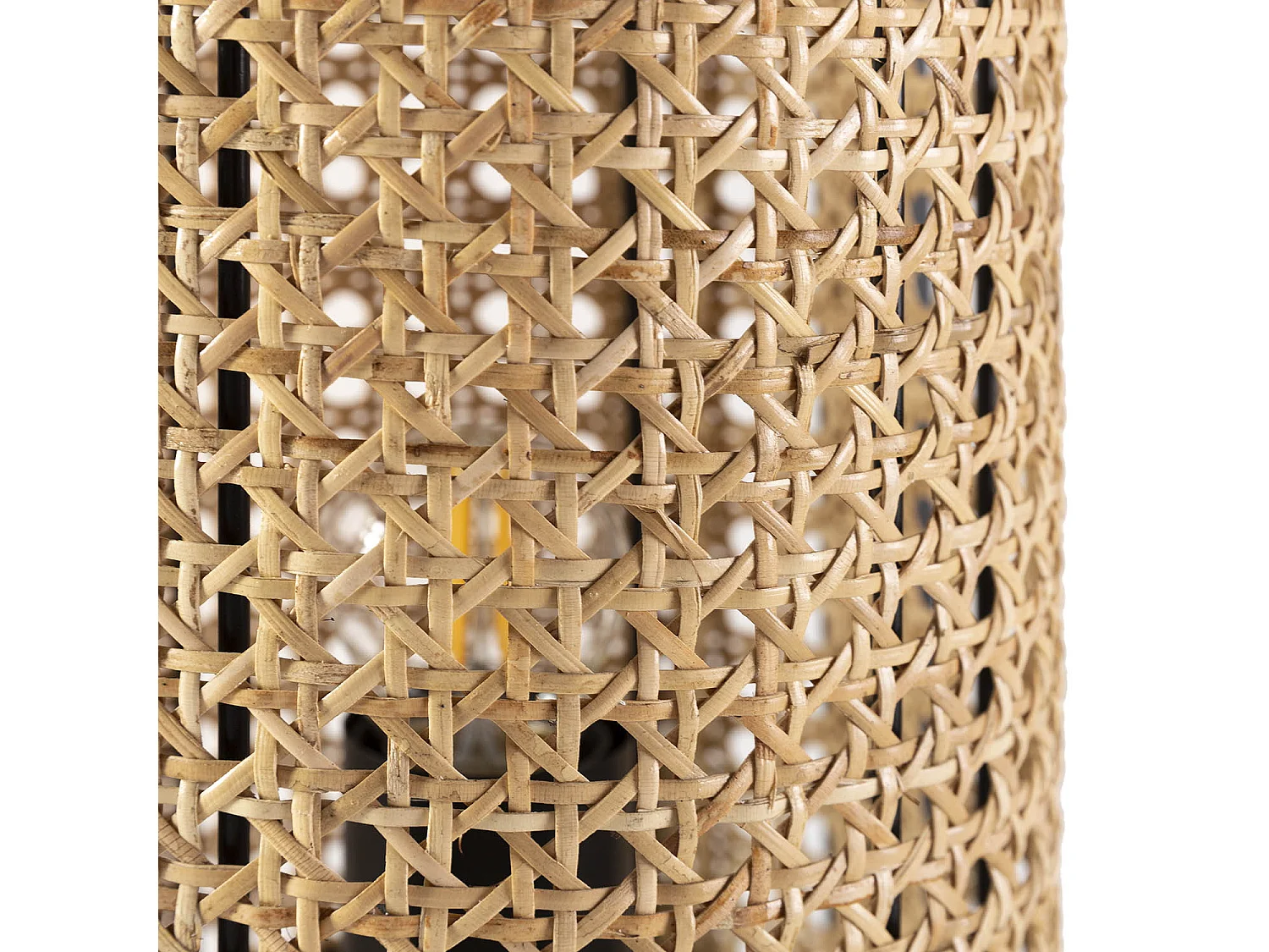 Lampe à poser Isao en rotin naturel, diamètre 20 cm