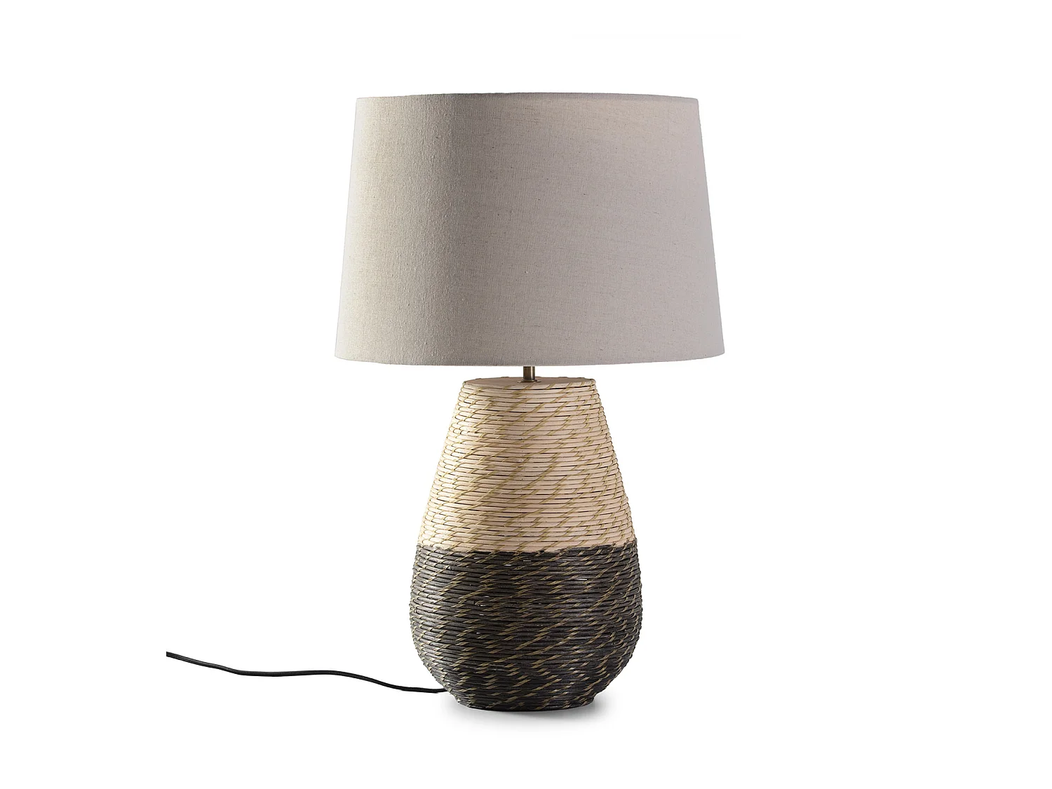 Lampada da tavolo Botan in rattan naturale, diametro 40,5 cm