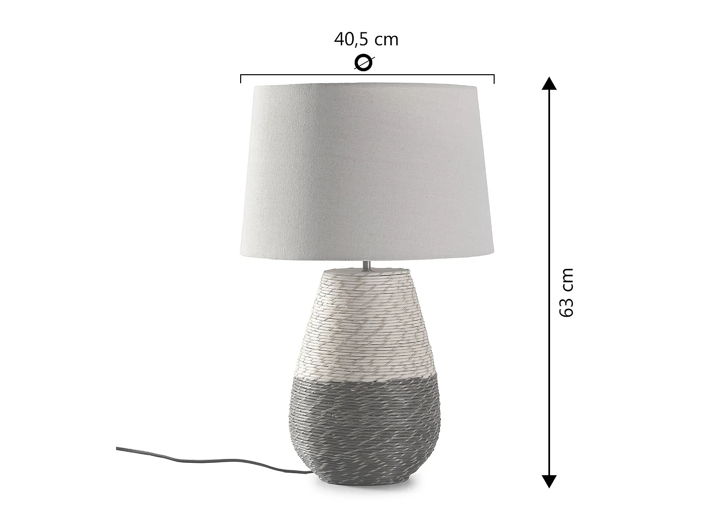 Lampada da tavolo Botan in rattan naturale, diametro 40,5 cm