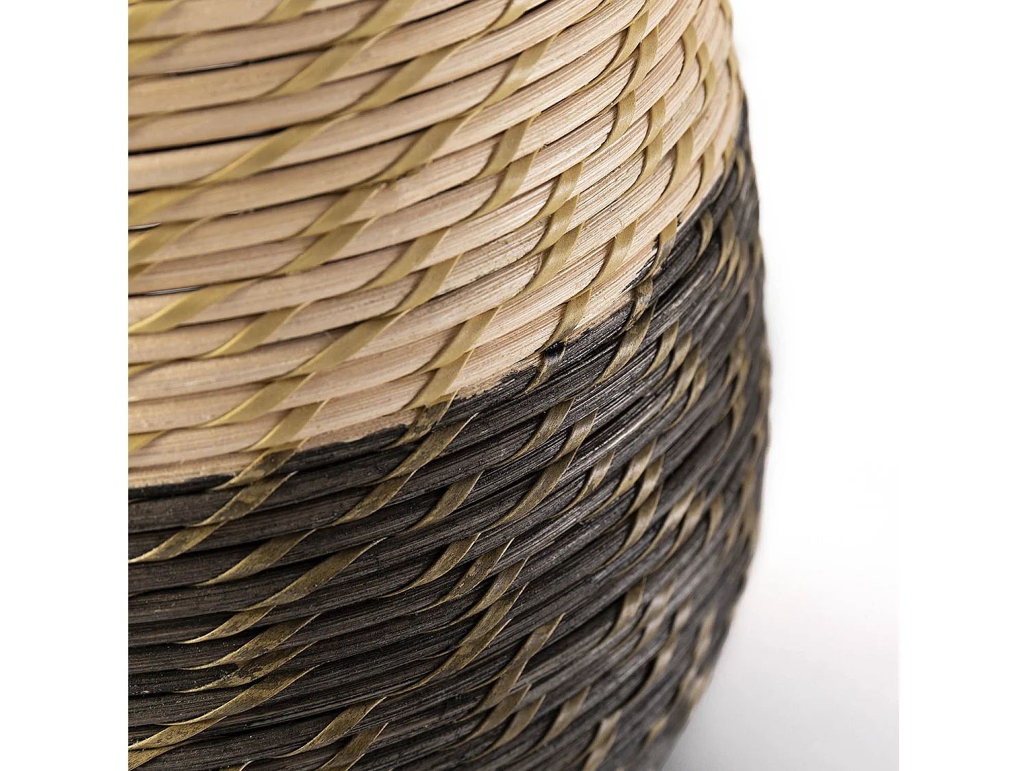 Lampe à poser Botan en rotin naturel, diamètre 40,5 cm