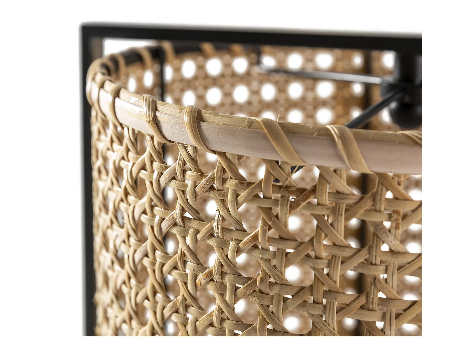 Lampe à poser Sumi en rotin naturel, diamètre 26 cm