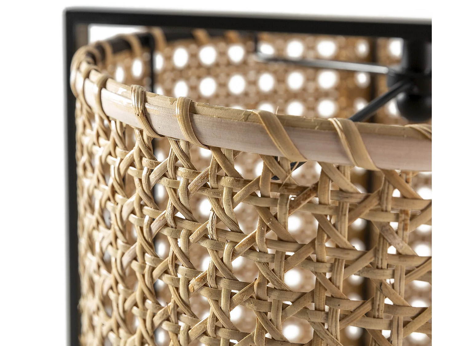 Lampe à poser Sumi en rotin naturel, diamètre 26 cm