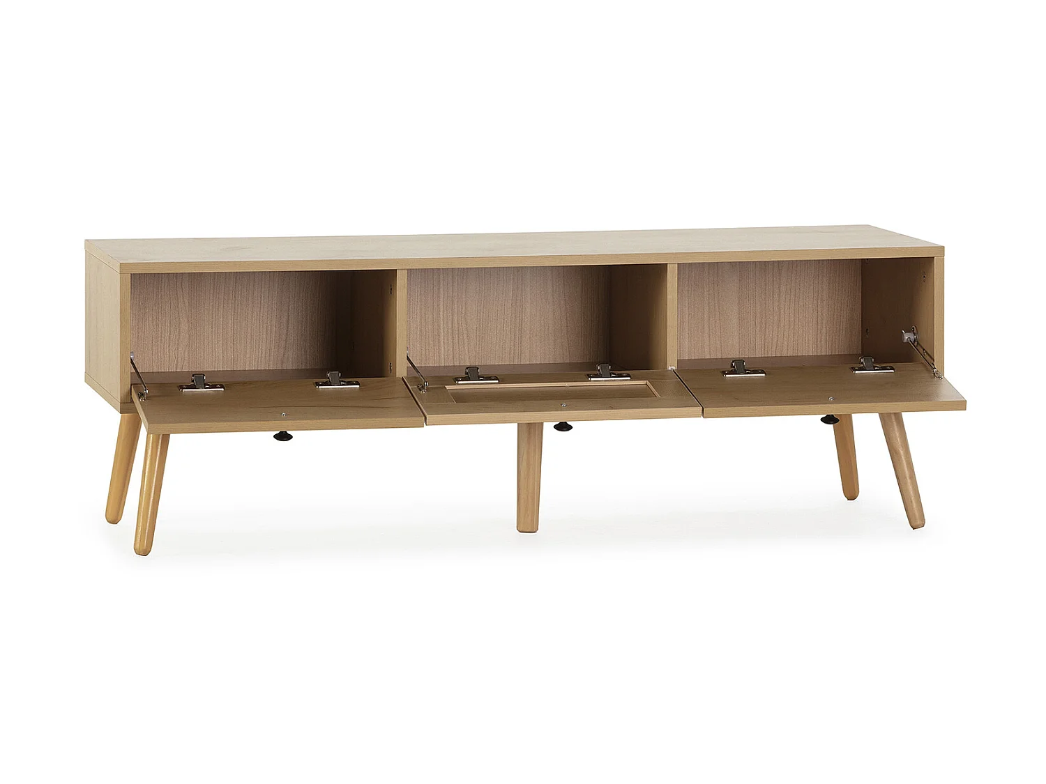 Mobile TV Bella 3 ante color rovere con rattan naturale