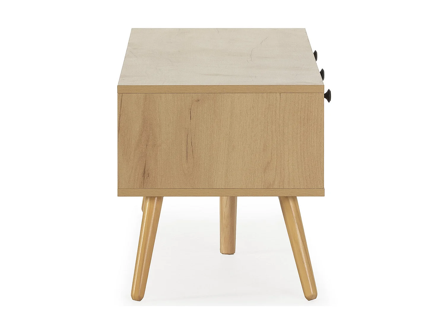 Mobile TV Bella 3 ante color rovere con rattan naturale