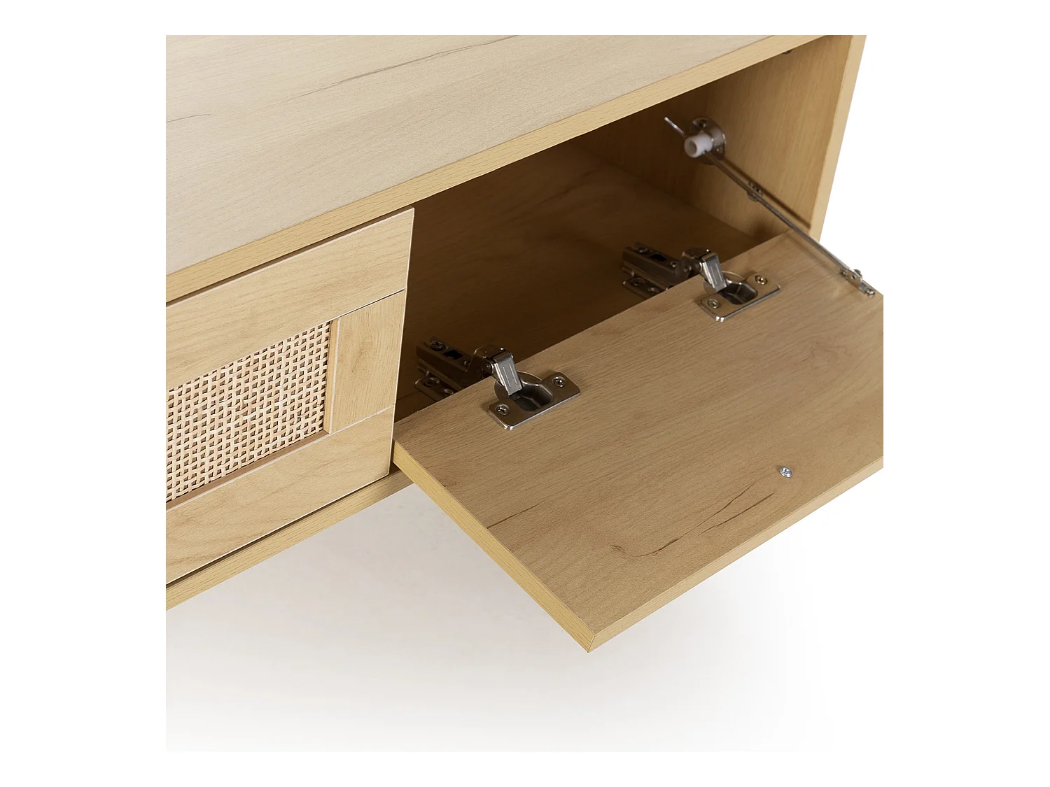 Mobile TV Bella 3 ante color rovere con rattan naturale