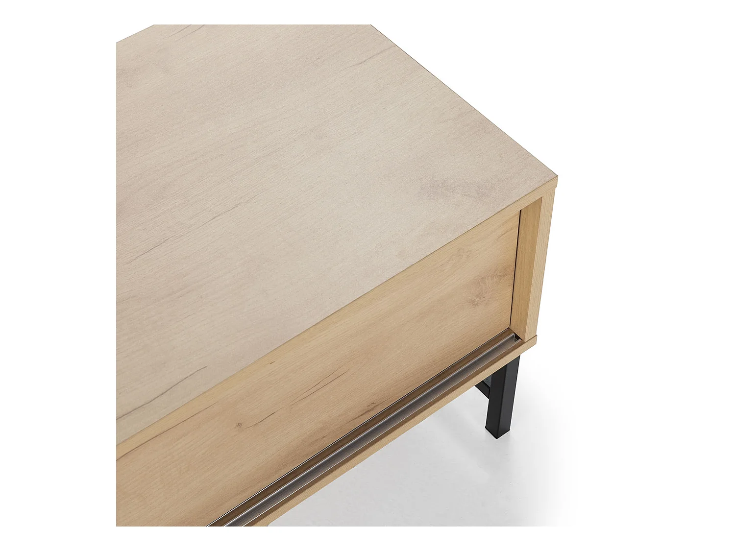 Mobile TV ISIS con 2 ante in rovere e metallo nero, 120 cm