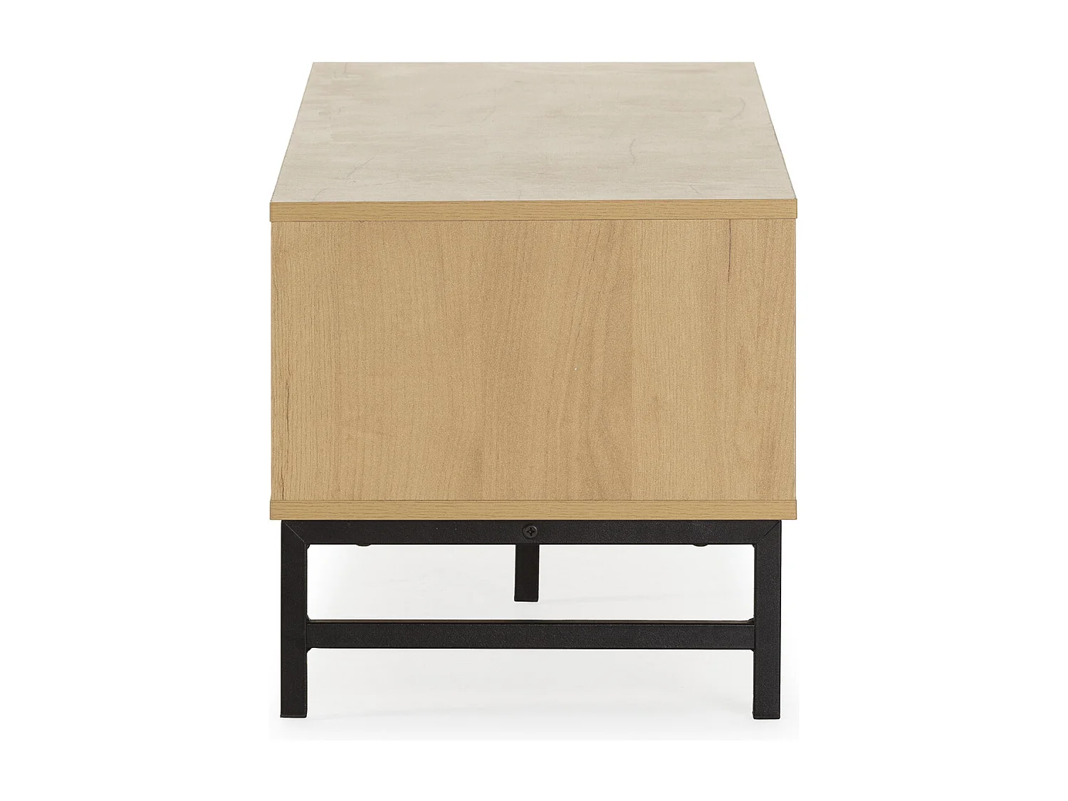 Meuble tv Isis 2 portes en chêne et métal noir 120 cm