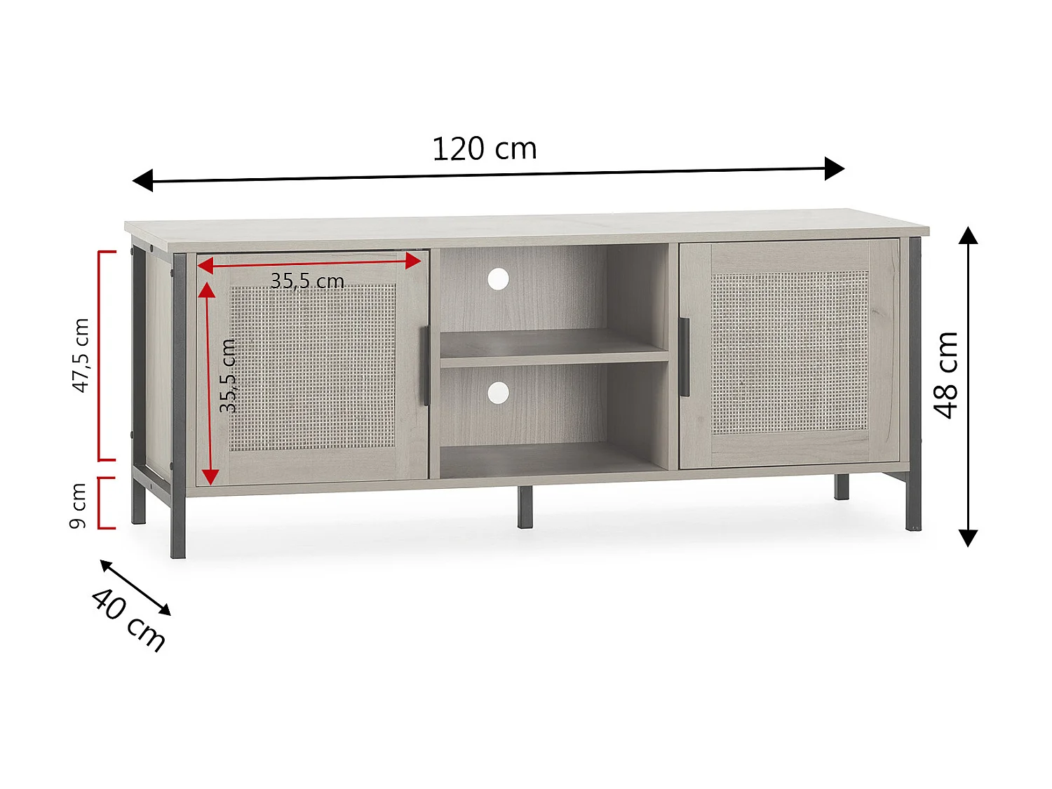 Tv Möbel Cruz 2 Türen Eiche farbe