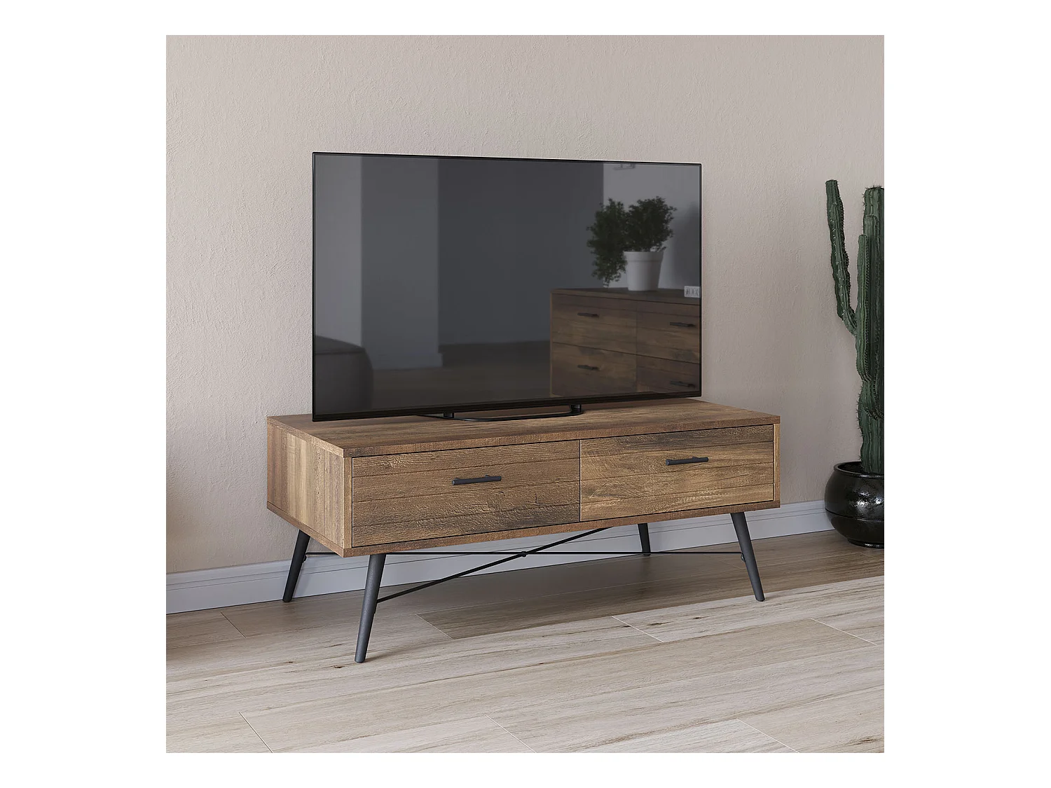 Mobile TV Clavel 2 cassetti Colore Rustico