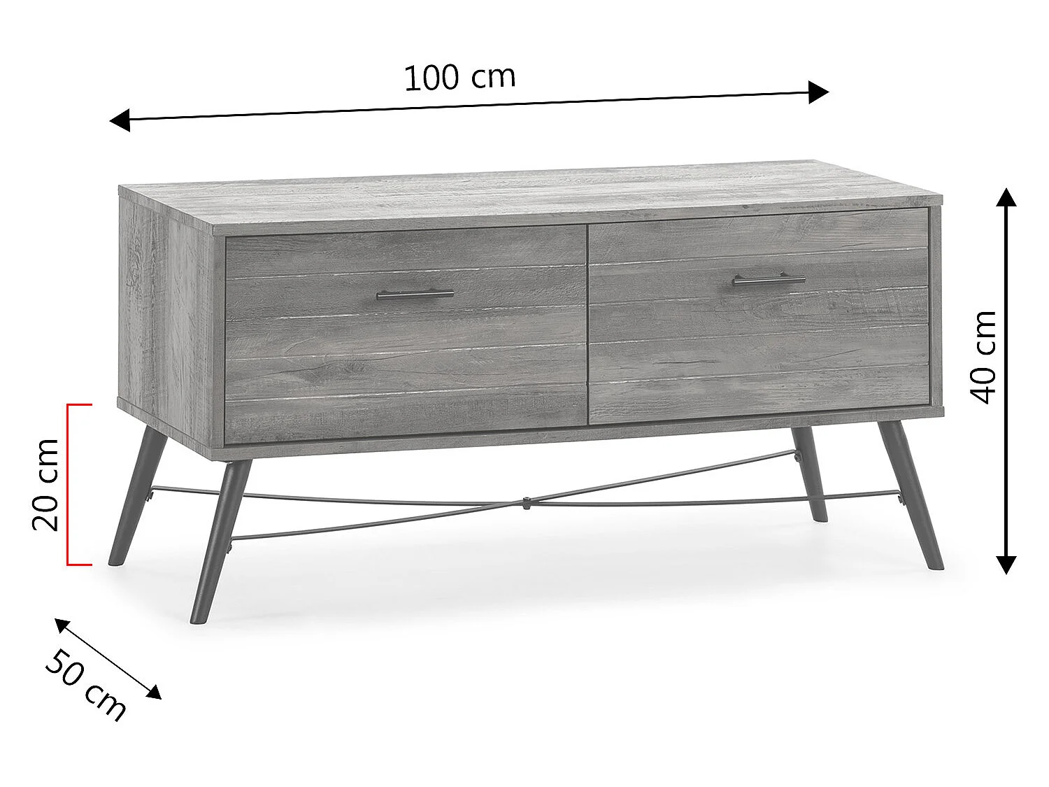 Mueble TV Clavel 2 cajones Color Rustic