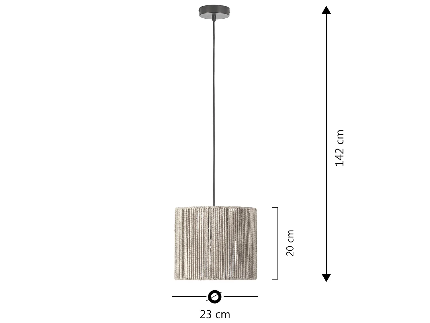 Suspension Kaori en papier tressé, diamètre 23 cm