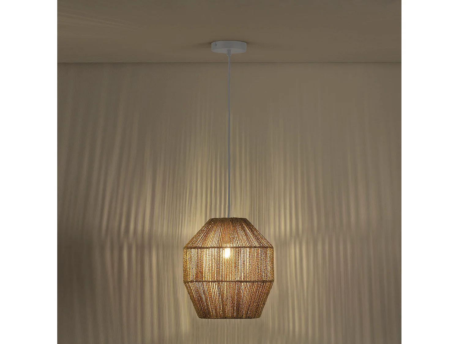 Suspension Ishi en corde tressée, diamètre 30 cm