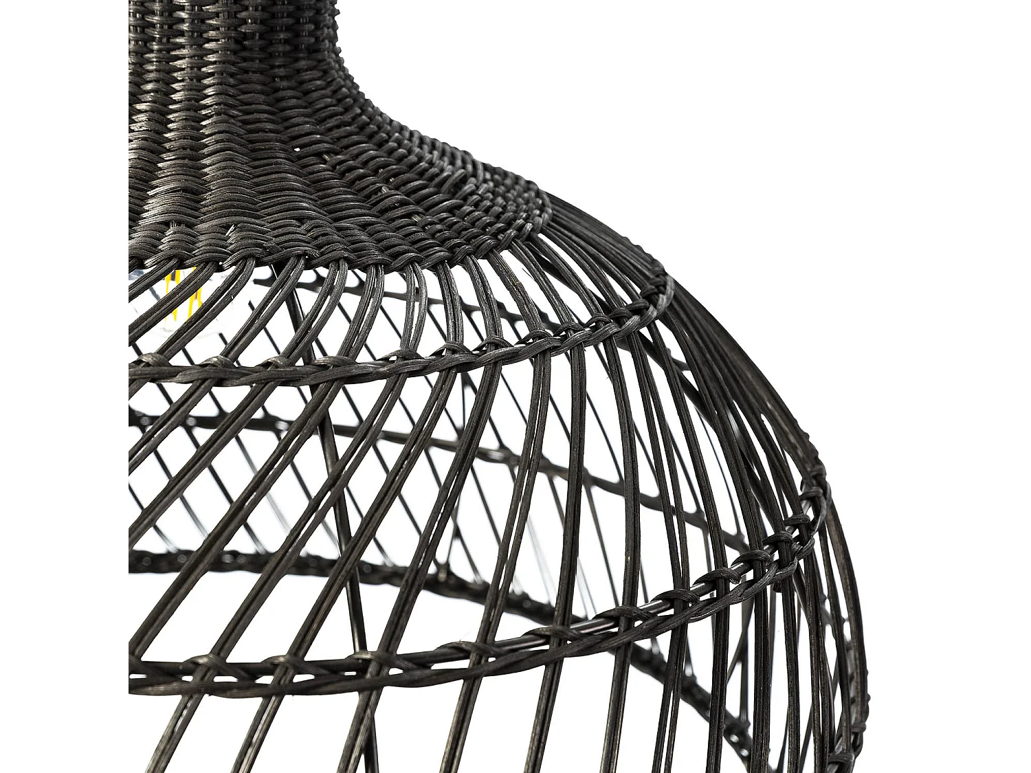 Suspension Hoshi en rotin naturel de couleur Noir, diamètre 46 cm