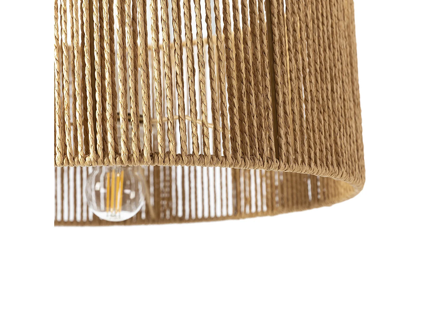 Hanglamp Chiyo van gevlochten papier, diameter 35,5 cm