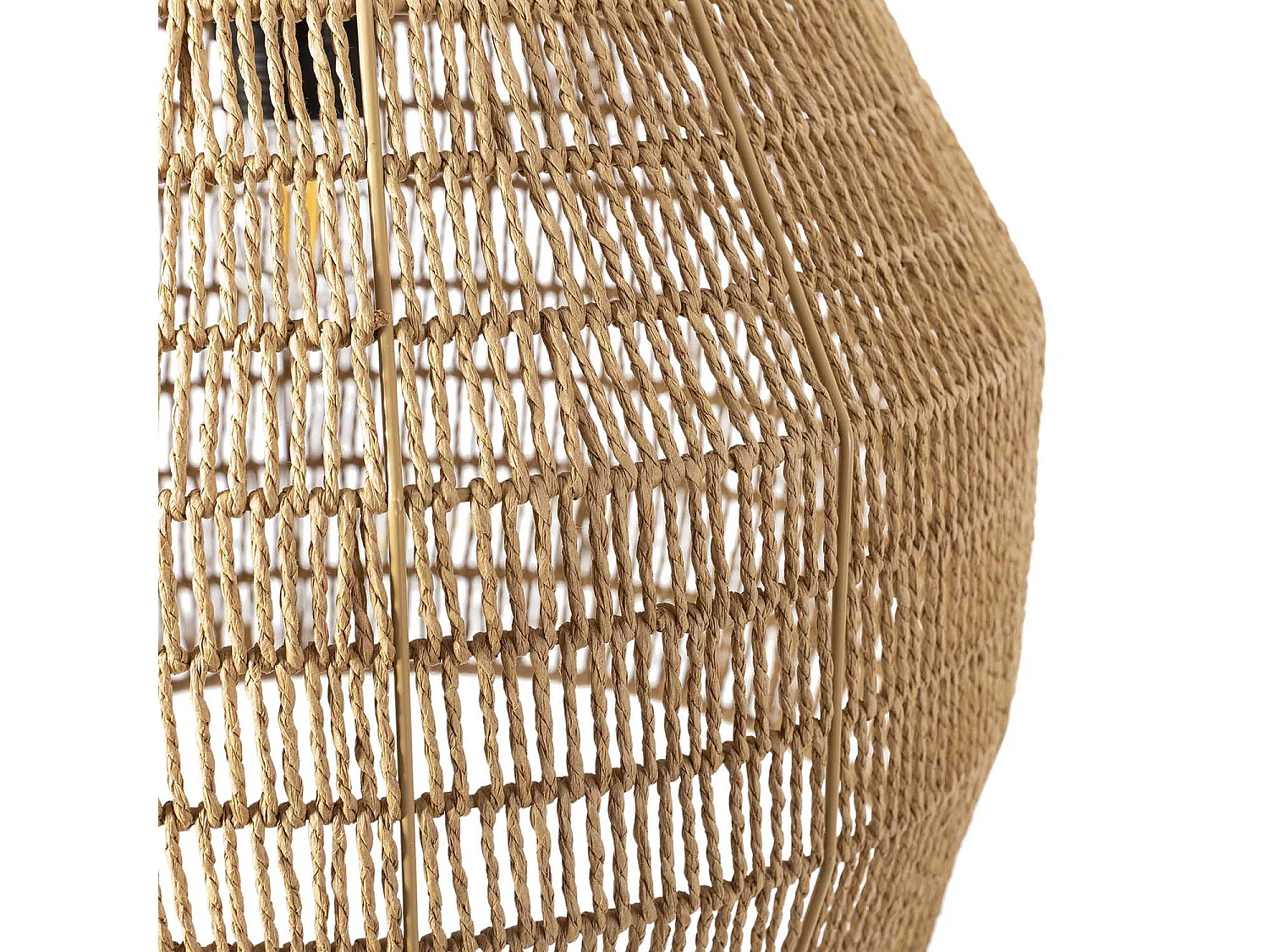 Luminária de teto Aiko de papel trançado, diâmetro 37 cm.