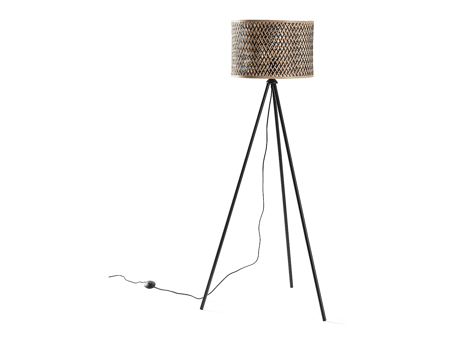 Lampadaire Hanae en bambou, hauteur 158 cm